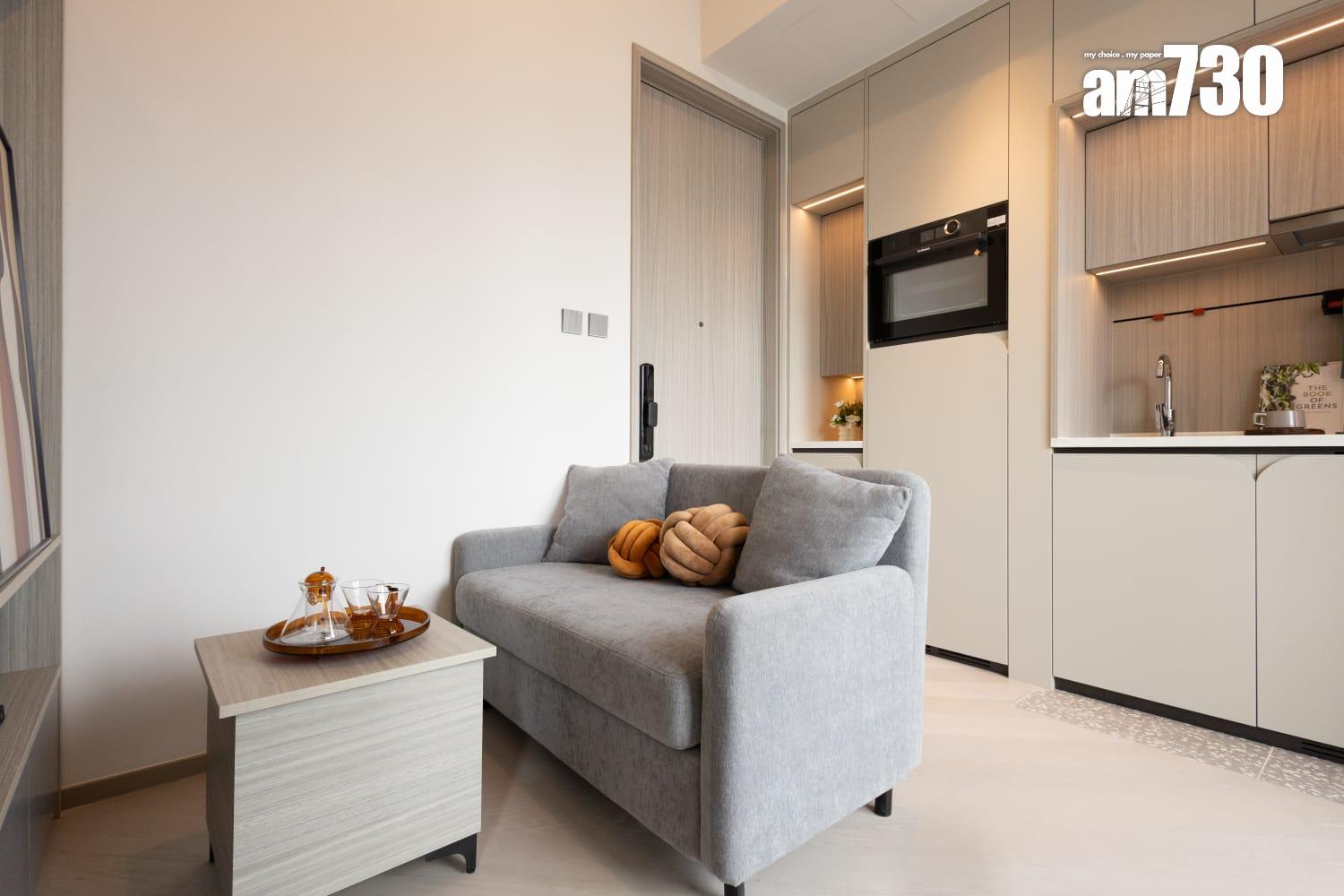 連方II示範單位|259呎連家具開放式戶 雙面收納櫃劃分寢區及廳區(多圖有片)|長沙灣新盤