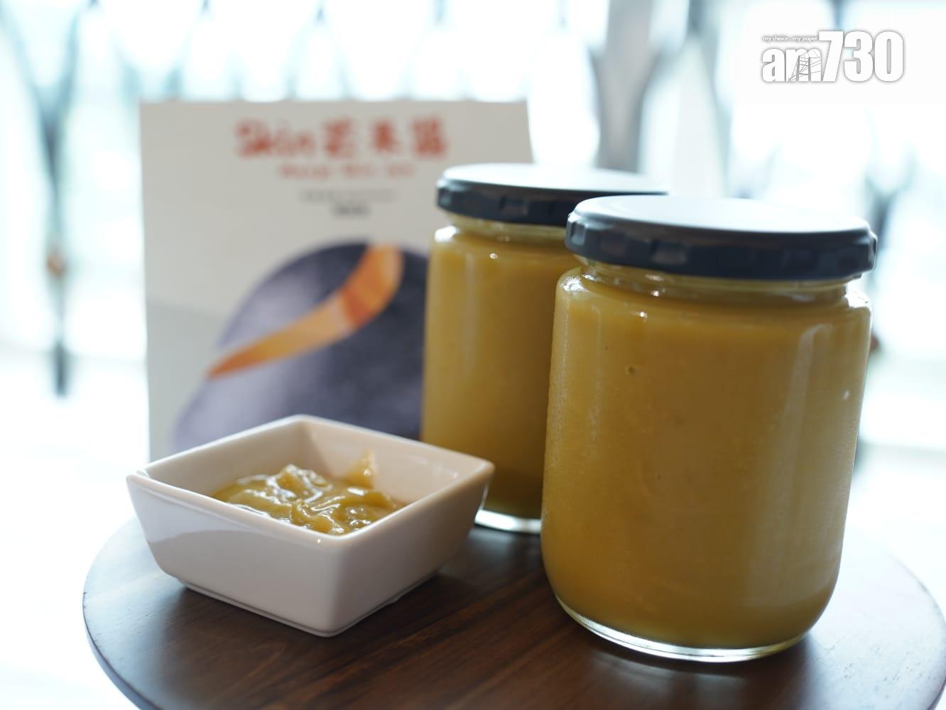 Skin芒果醬(COVA)以芒果皮與果肉以 1:1 的比例熬煮,果皮含天然果膠,無需再加大量糖分。果醬夾雜細緻的芒果皮絲,層次豐富。(歐迪栢攝)