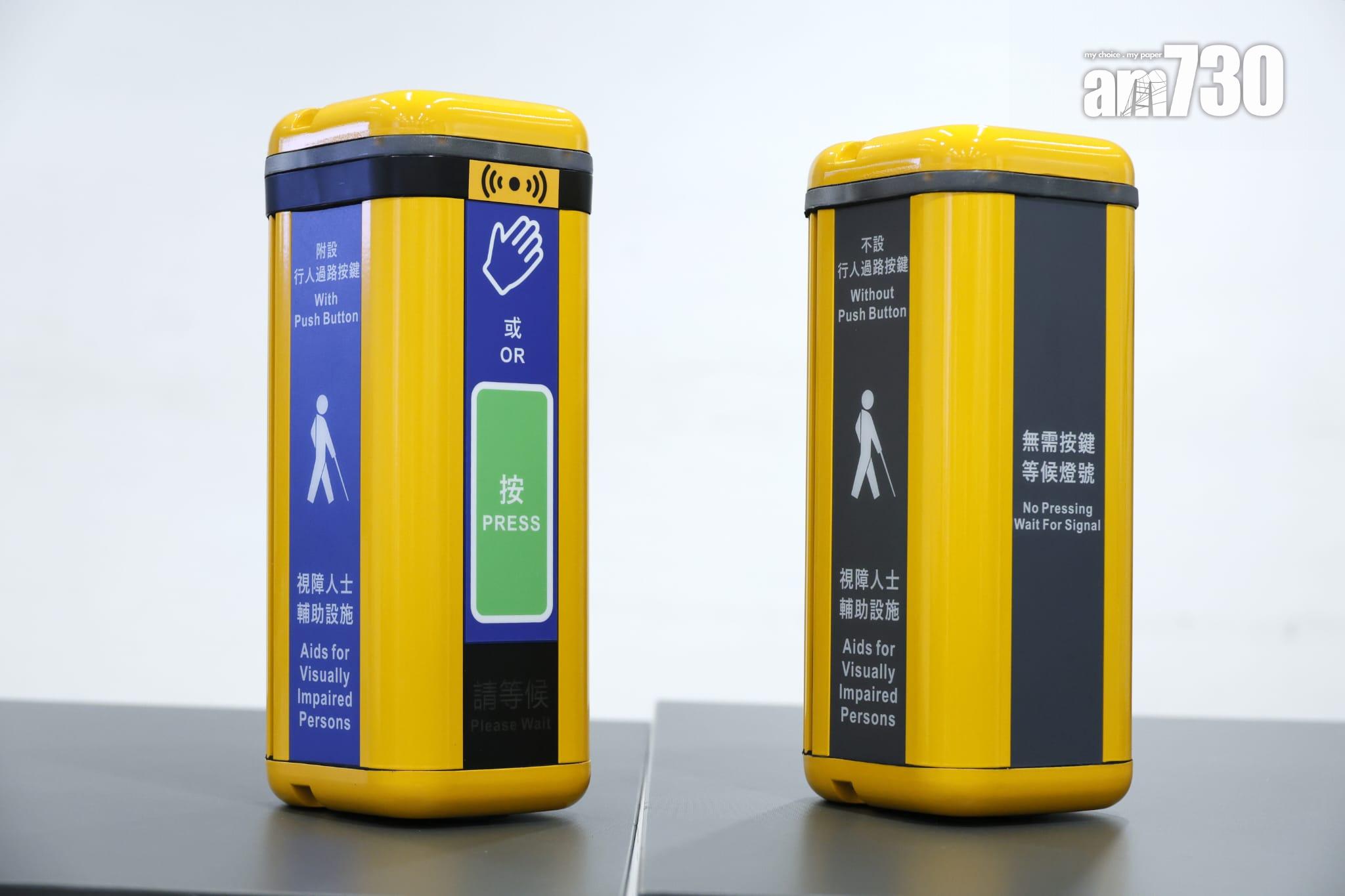 新一代的電子行人過路發聲裝置。(林俊源攝)