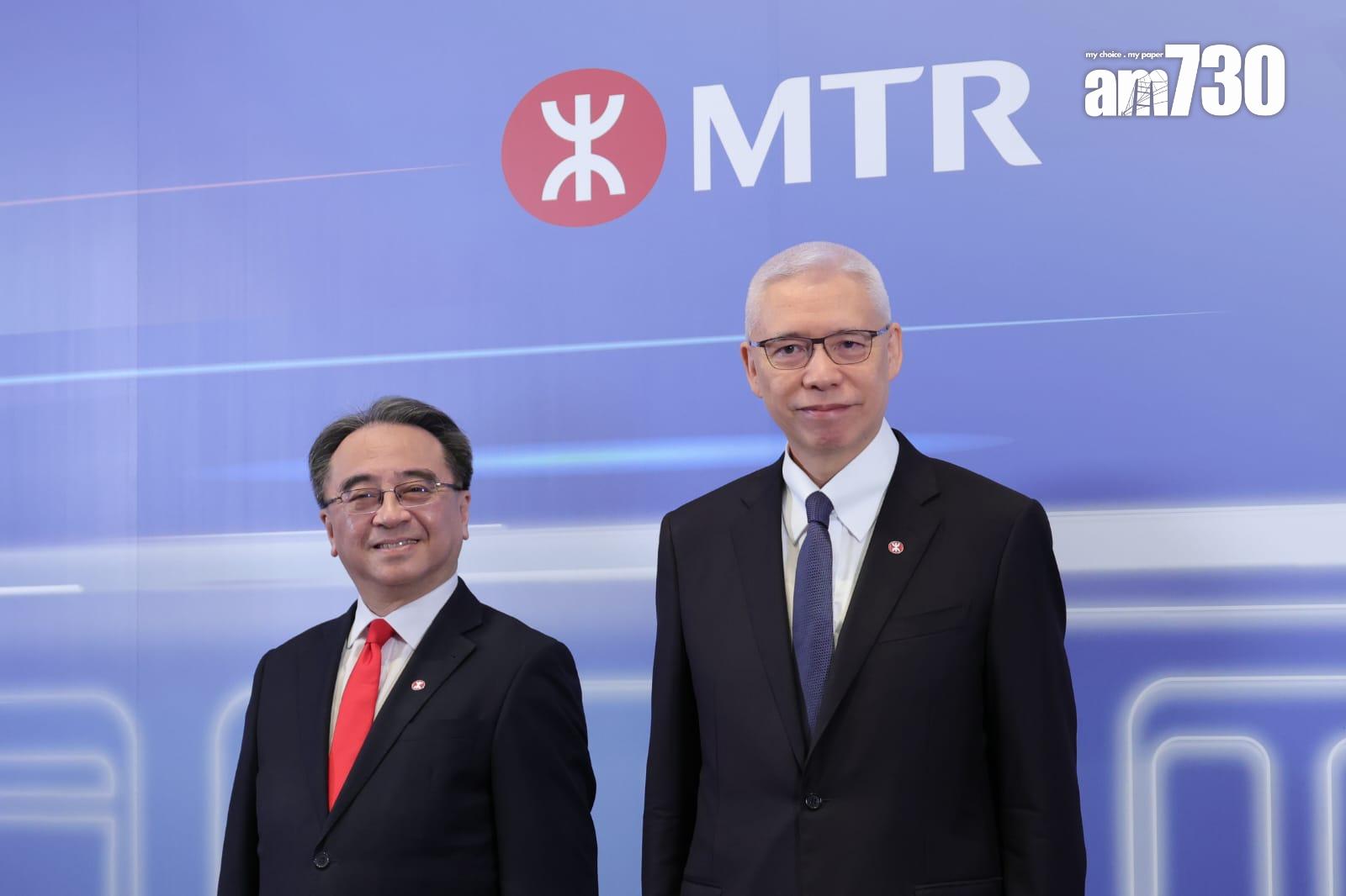 港鐵行政總裁金澤培(左)及主席歐陽伯權。(吳康琦攝)