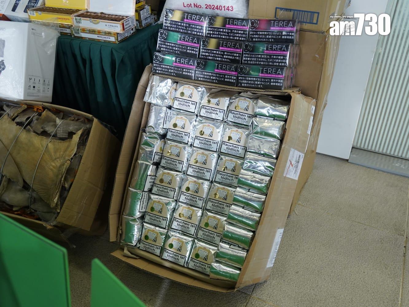 海關檢逾2800萬元走私貨物。(歐迪栢攝)