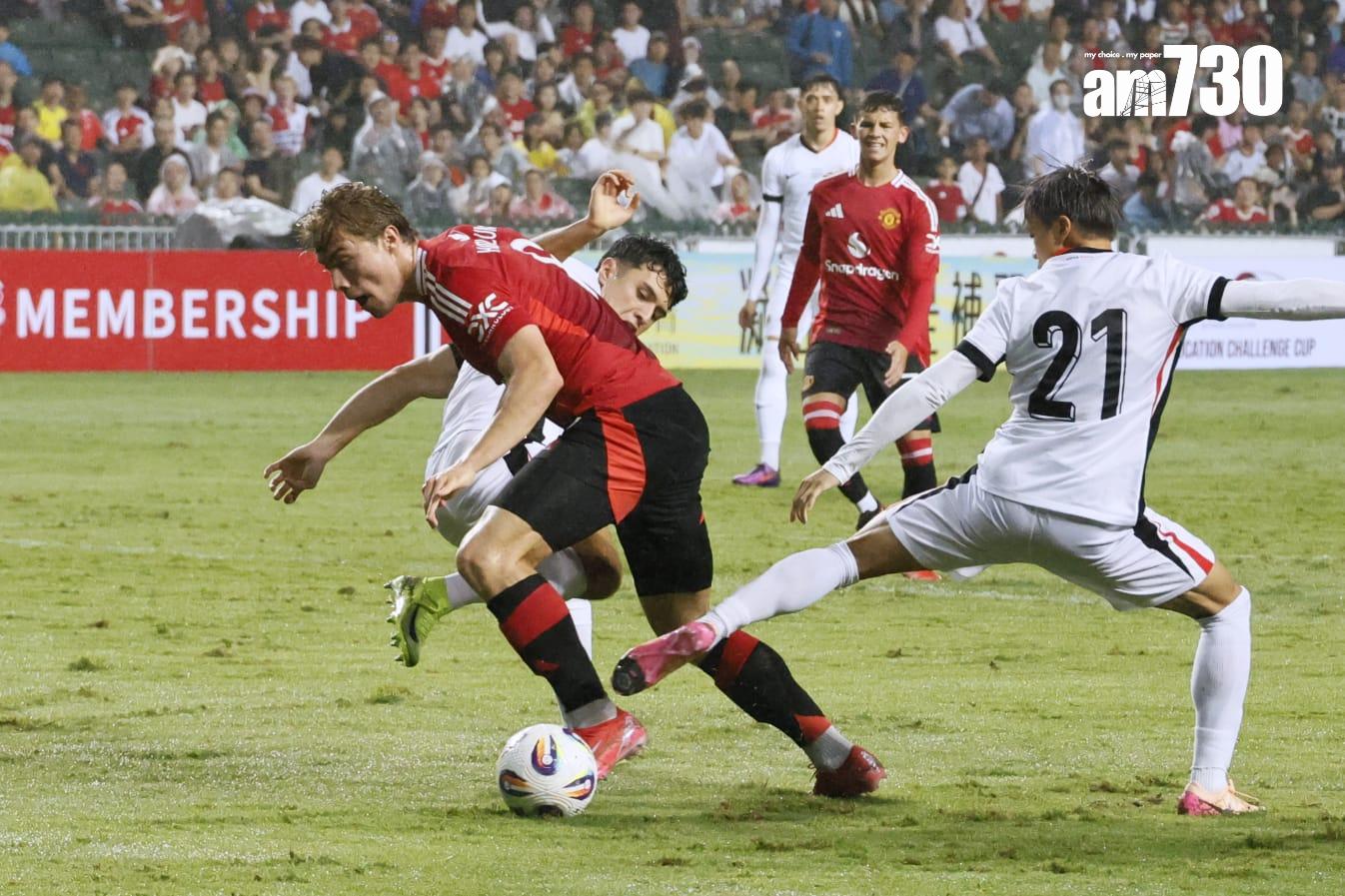 曼聯的海倫半場表現乏善足陳。(林俊源攝)