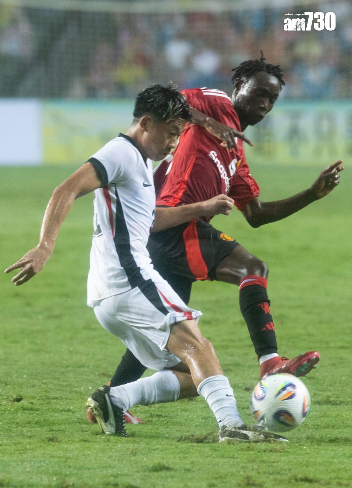 曼聯表演賽3:1擊敗香港隊。(蘇文傑攝)