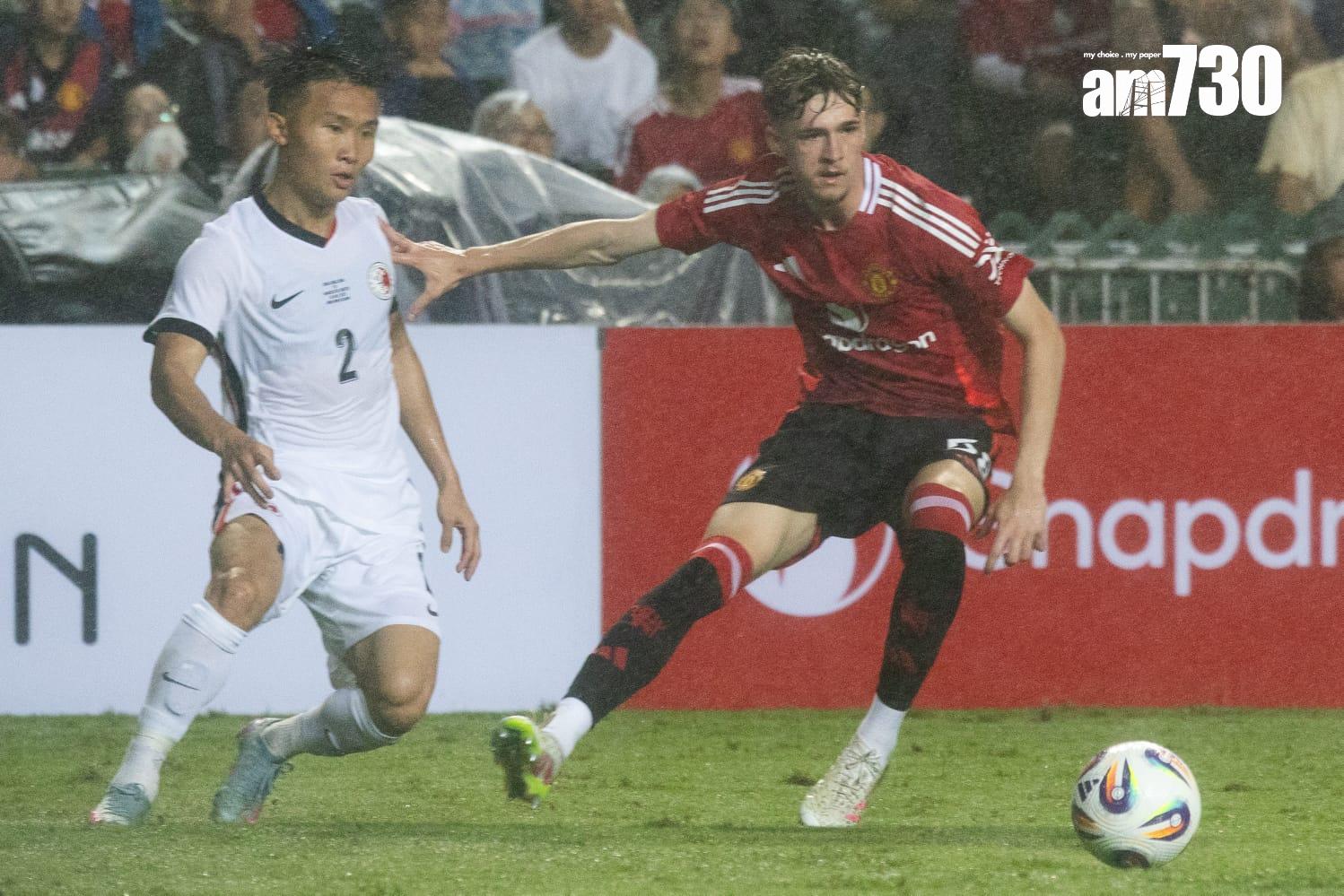 曼聯表演賽3:1擊敗香港隊。(蘇文傑攝)