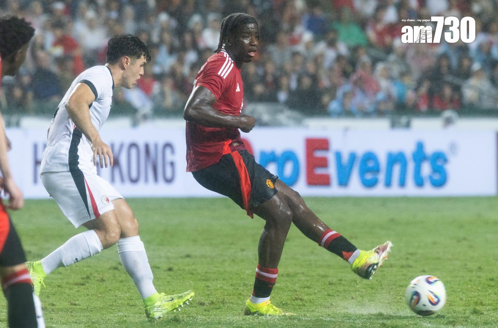 曼聯表演賽3:1擊敗香港隊。(蘇文傑攝)