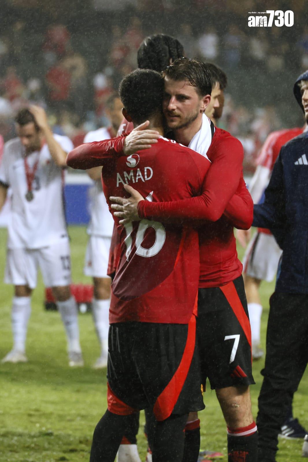 曼聯在大球場表演賽擊敗香港隊。(林俊源攝)