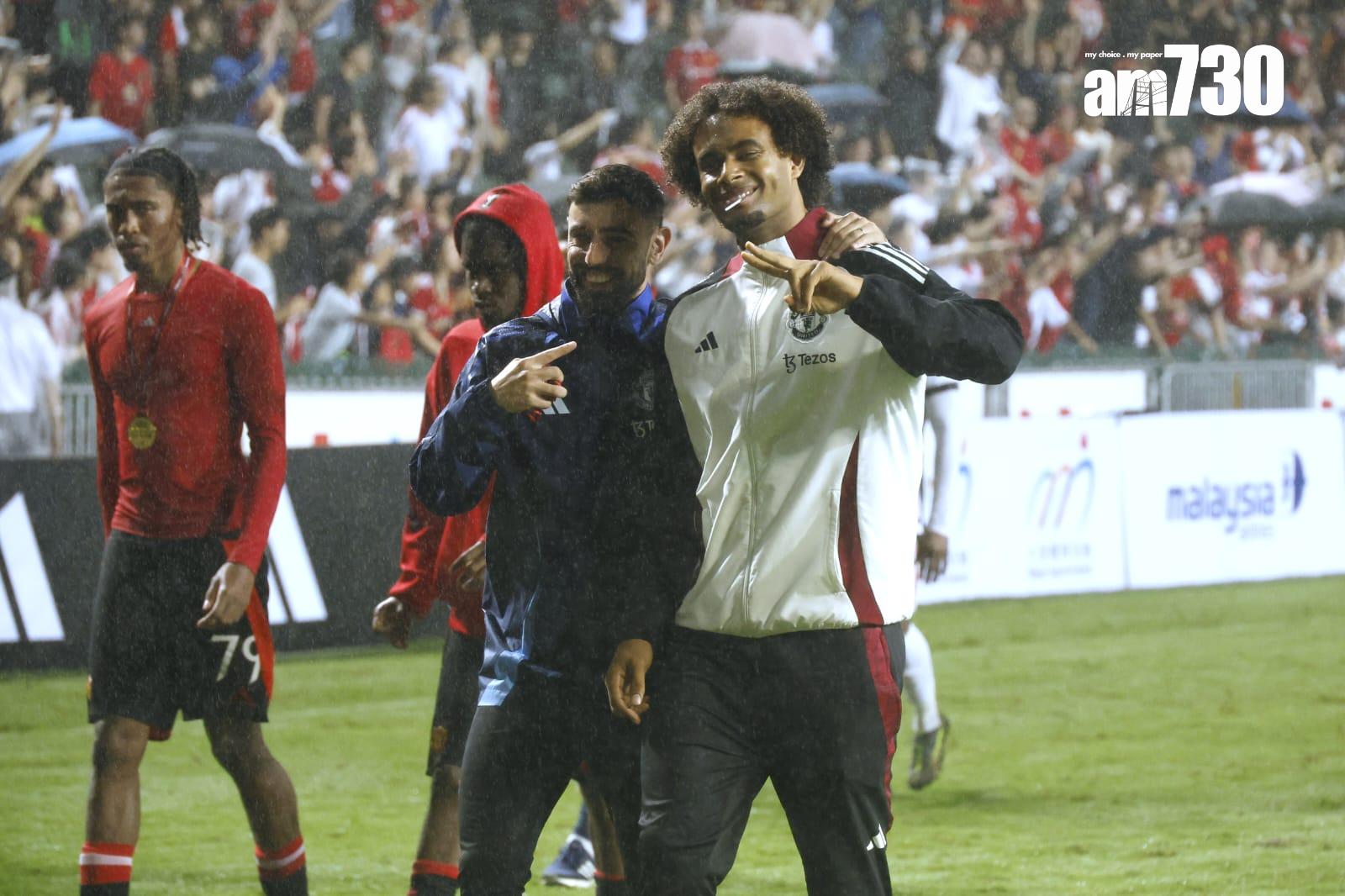 曼聯在大球場表演賽擊敗香港隊。(林俊源攝)