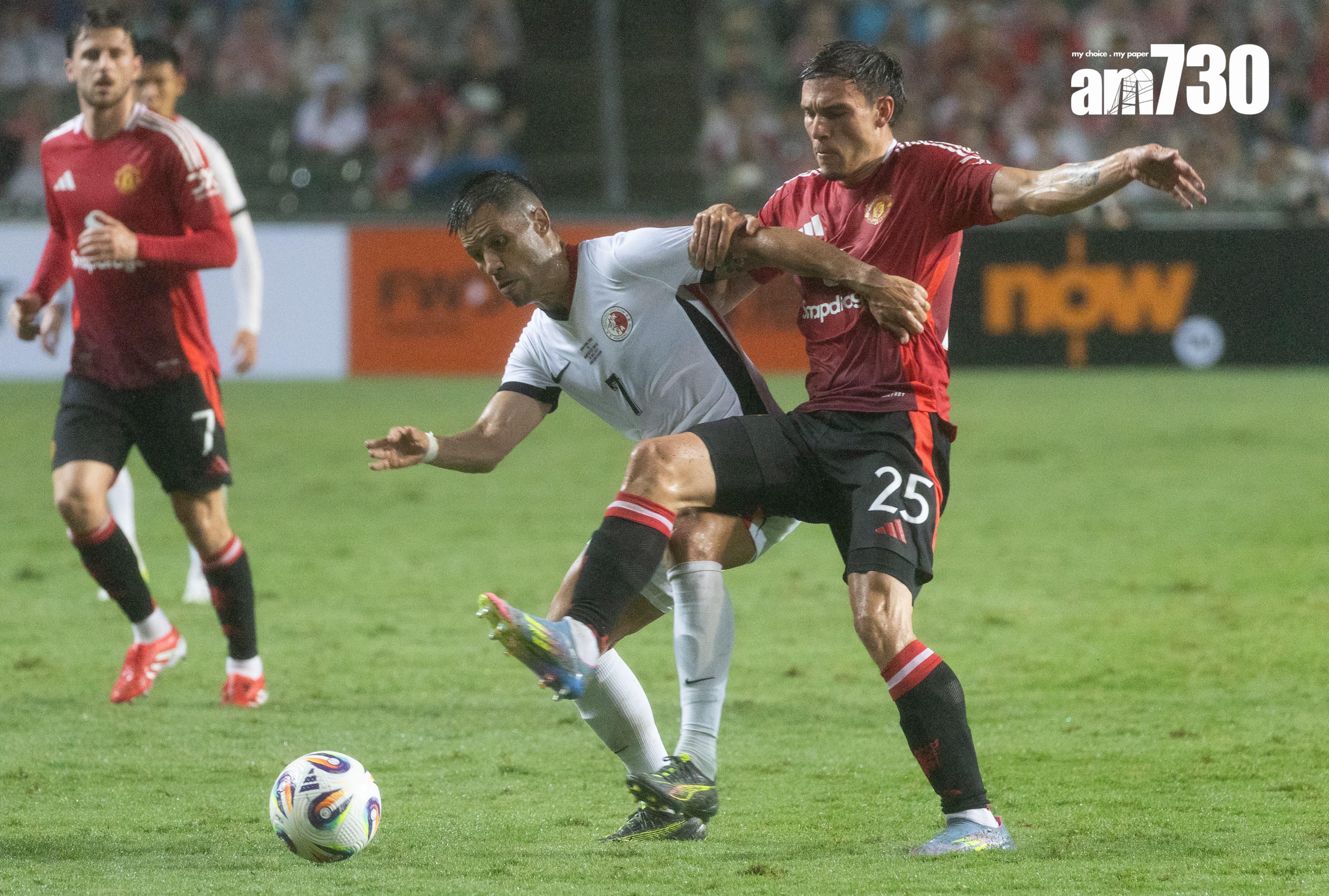 曼聯表演賽3:1贏香港隊。(蘇文傑攝)