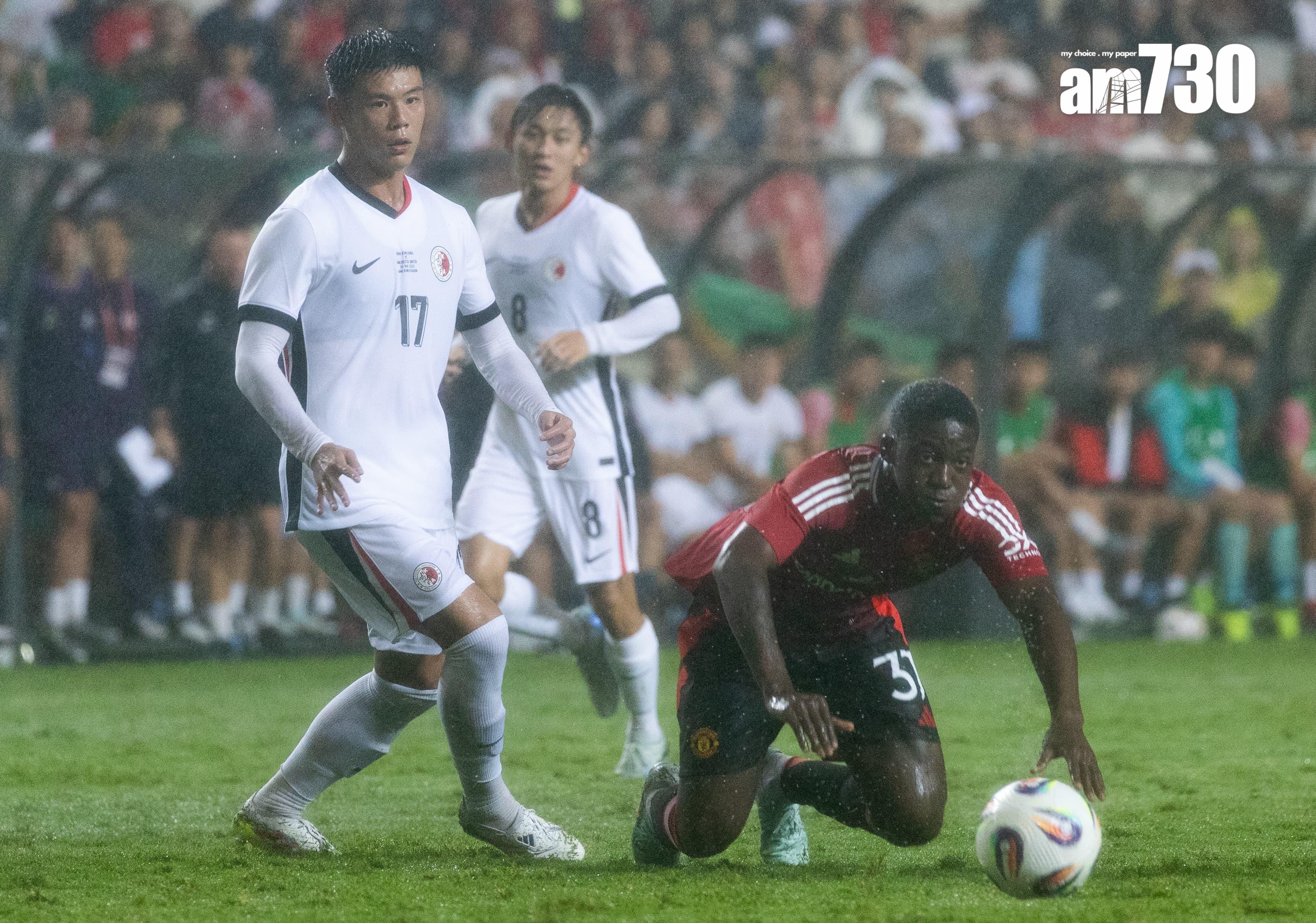 曼聯表演賽3:1贏香港隊。(蘇文傑攝)