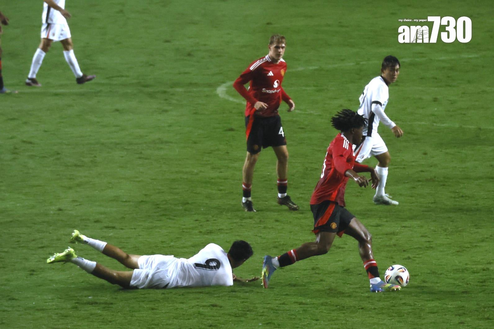 曼聯表演賽3:1贏香港隊。(林俊源攝)