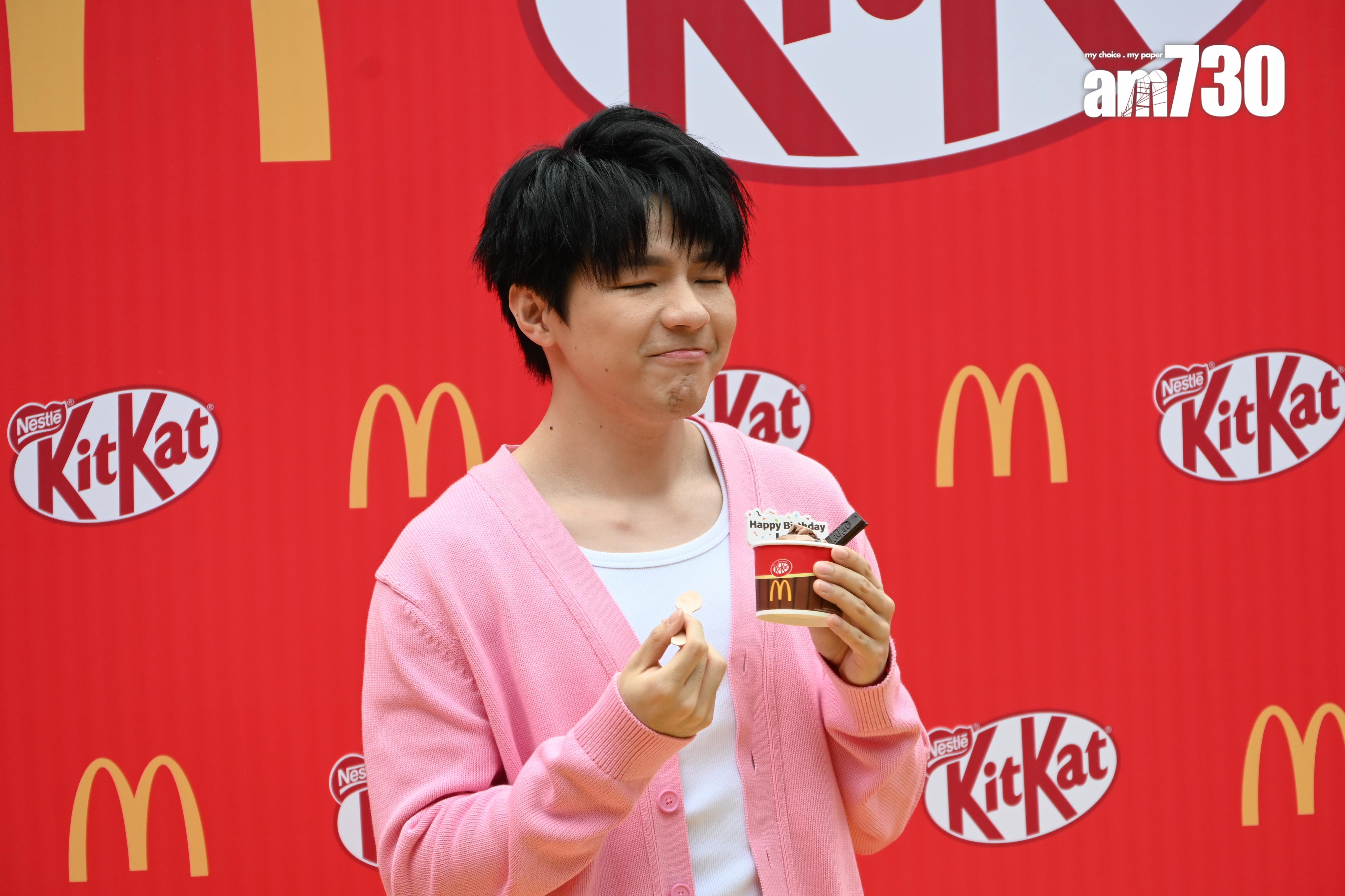 陳卓賢表示為了開騷而戒甜,但忍不住吃了幾口雪糕。(娛樂組攝)