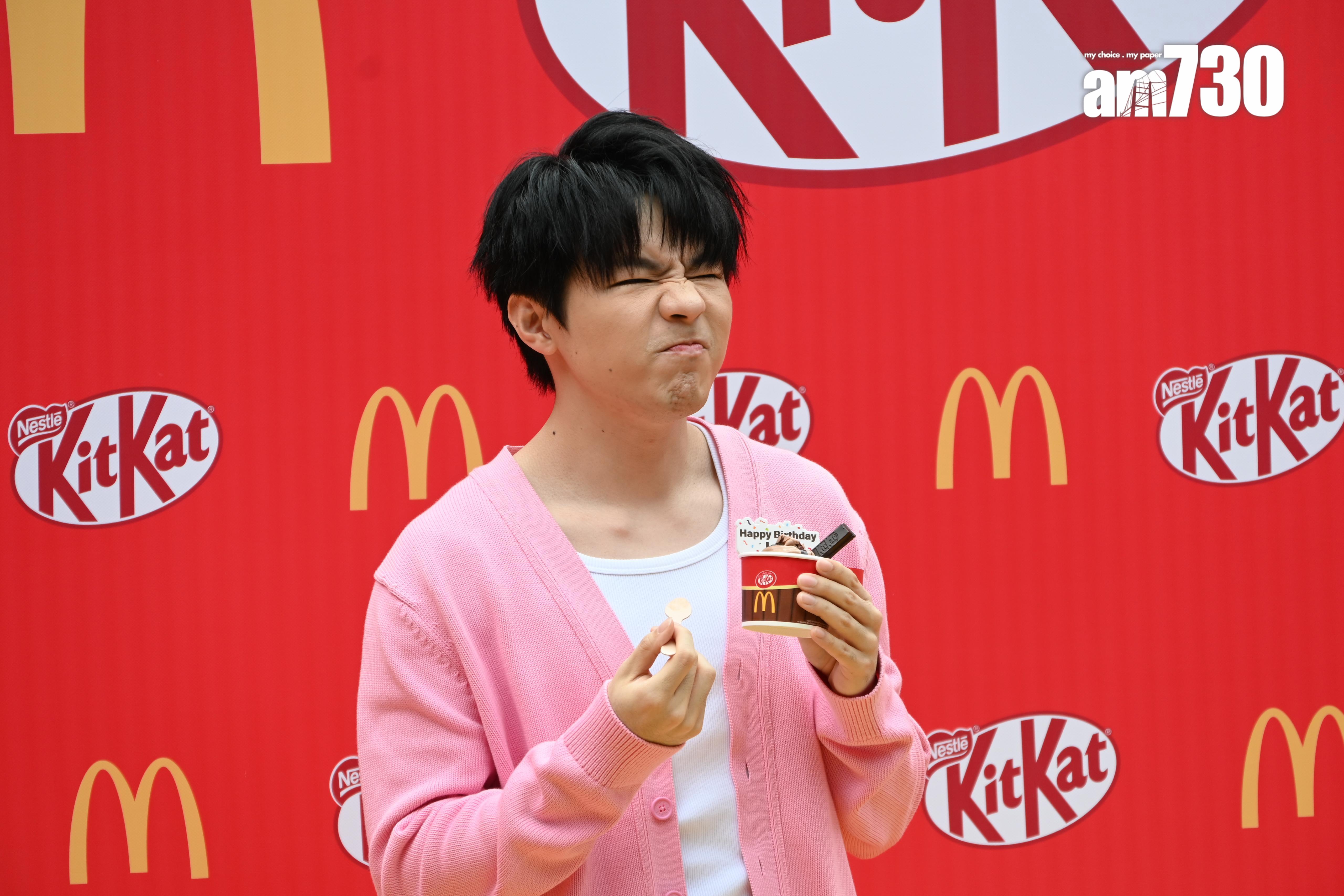 陳卓賢表示為了開騷而戒甜,但忍不住吃了幾口雪糕。(娛樂組攝)