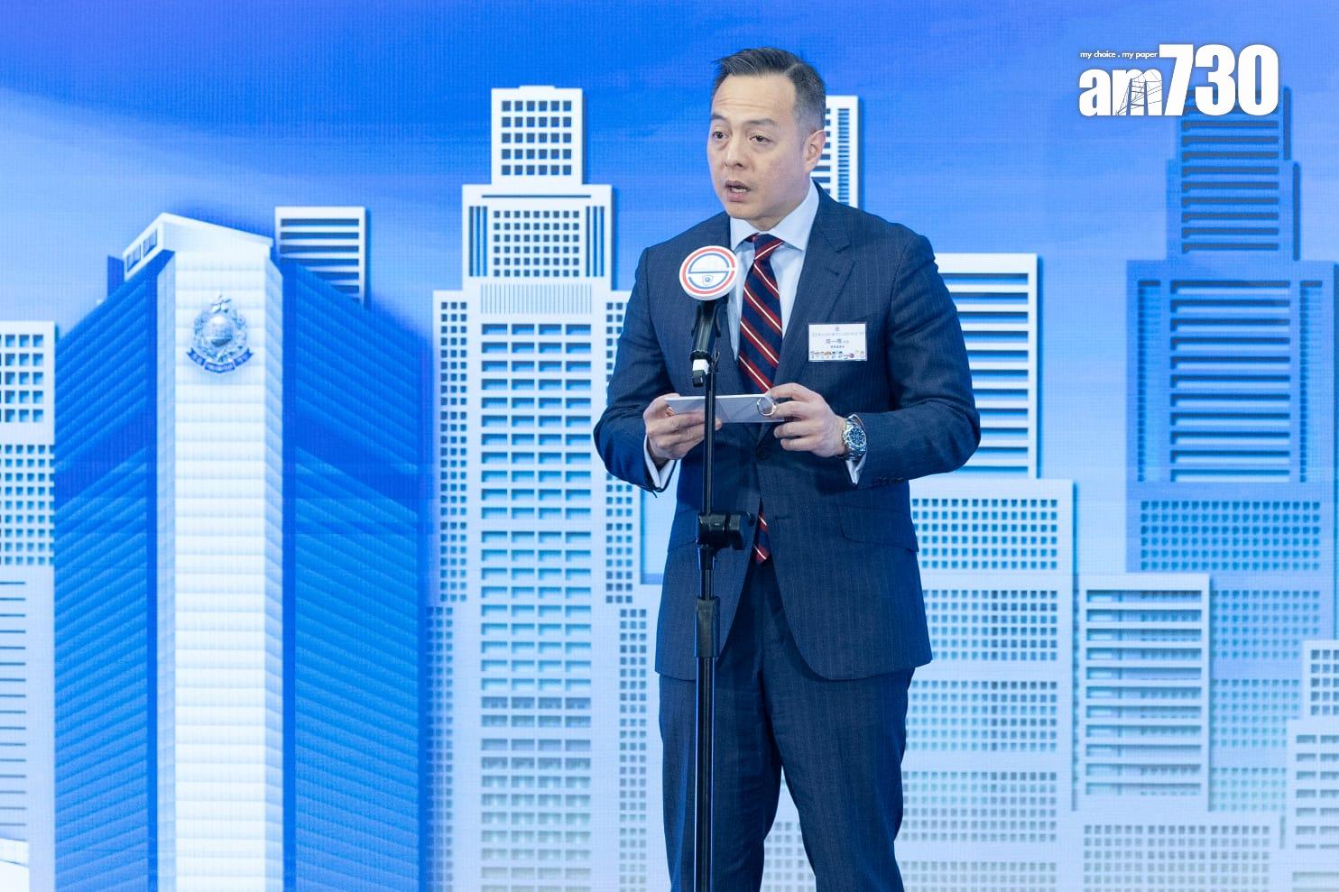 警務處防止罪案科舉行安全城市大使計劃委任及嘉許典禮,警務處處長周一鳴出席。(蘇文傑攝)