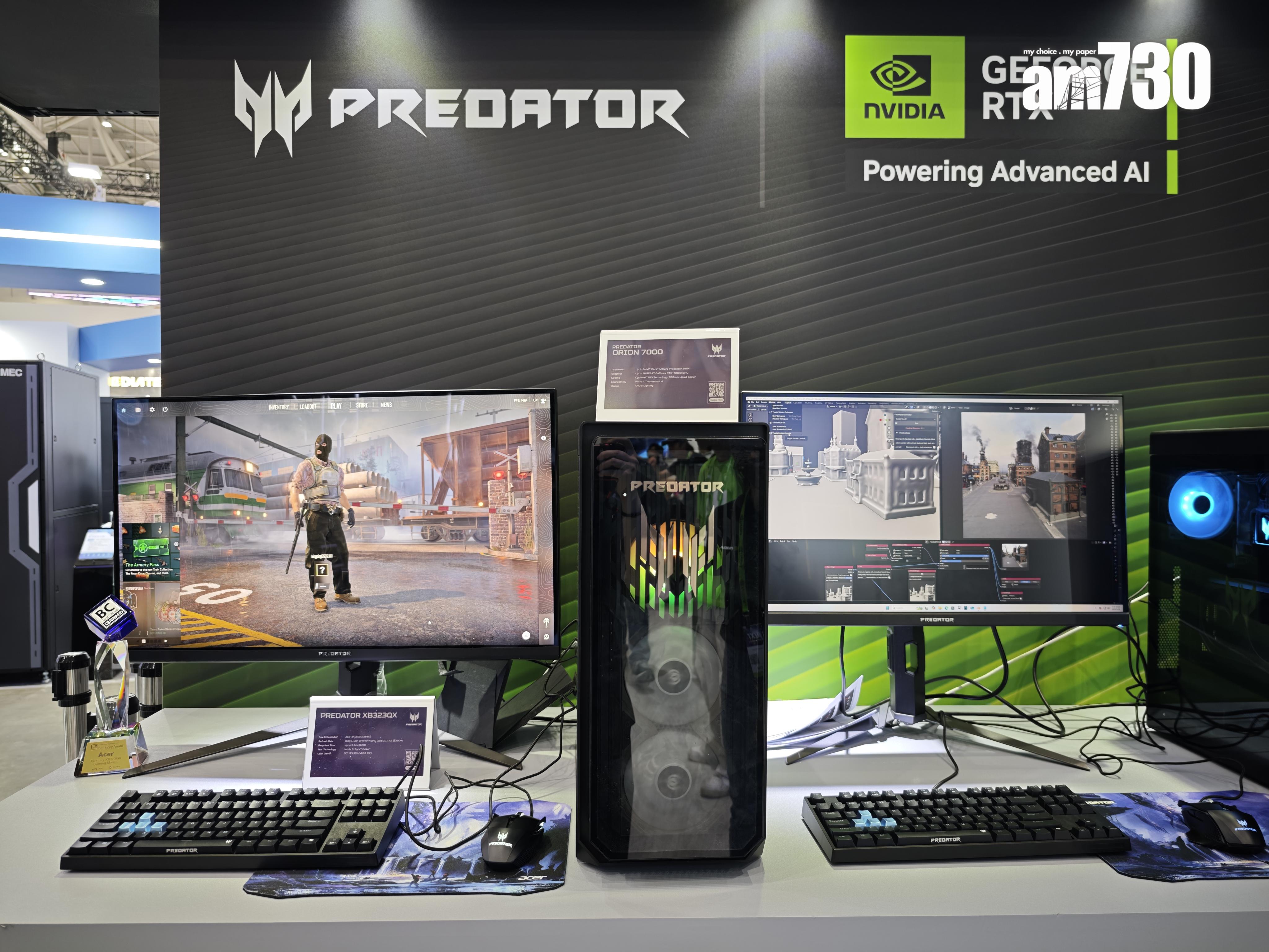 COMPUTEX 2025|Acer多款NVIDIA GeForce RTX系列主機。