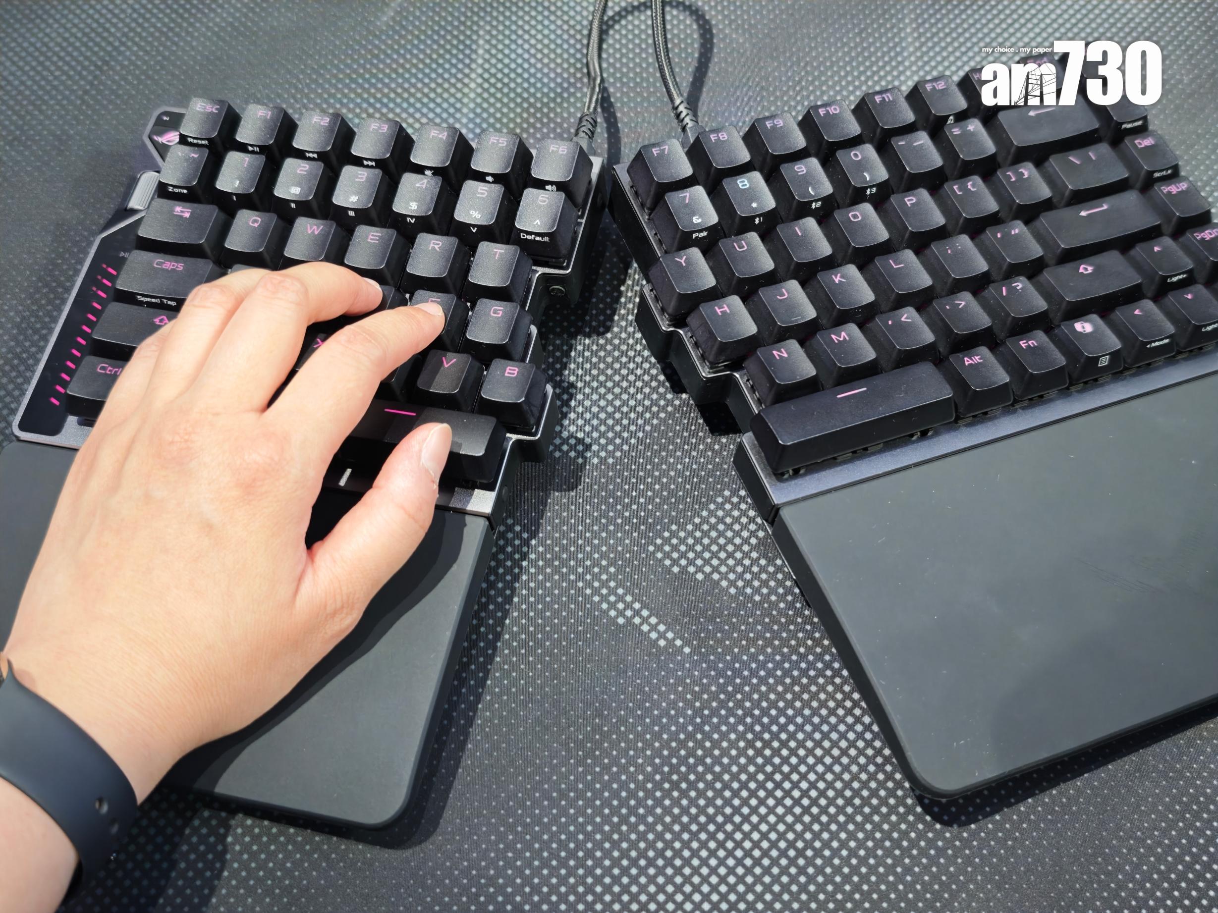 COMPUTEX 2025|ASUS ROG Falcata電競鍵盤可合上及分開使用。
