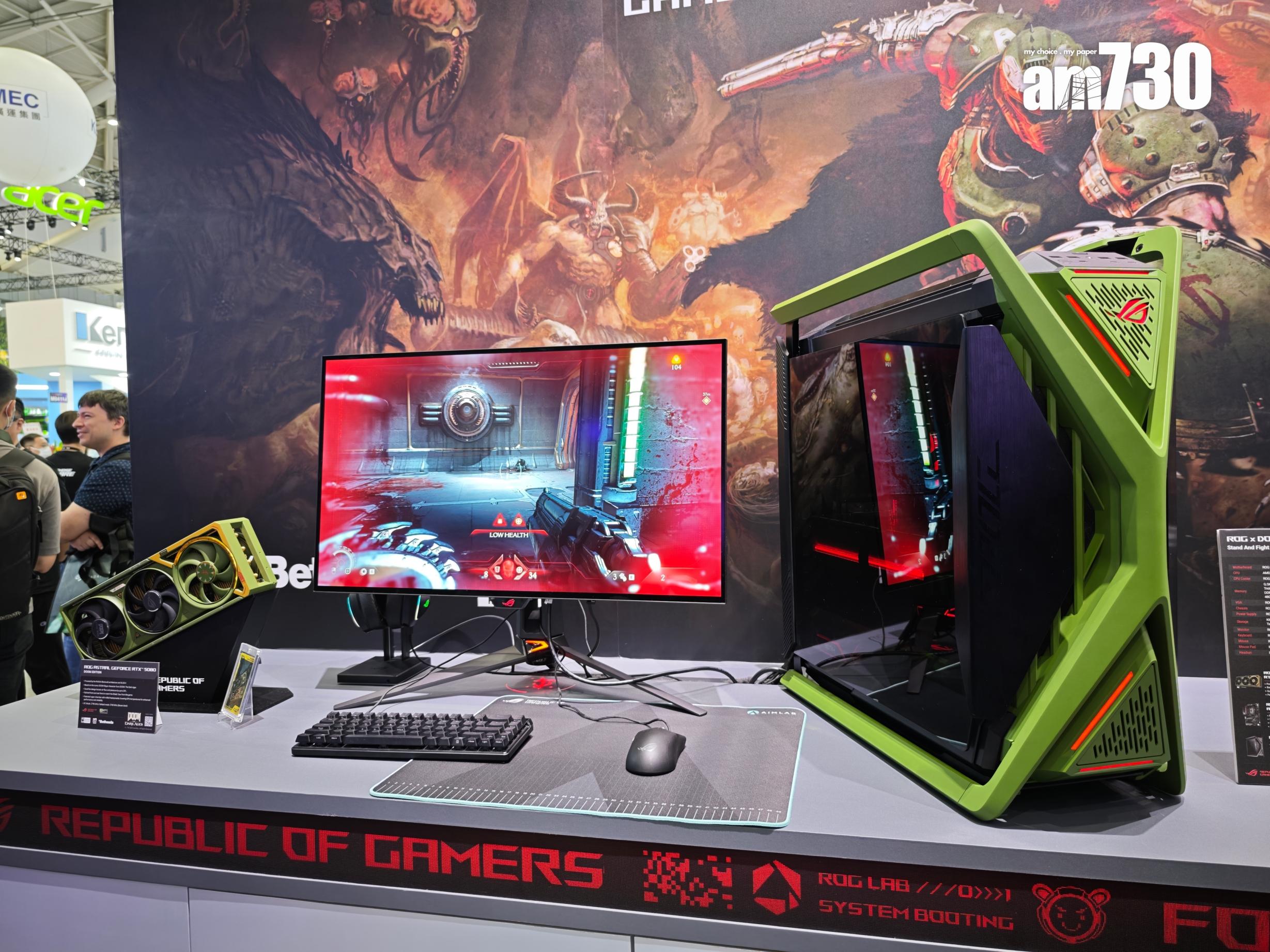 COMPUTEX 2025|ASUS聯乘DOOM The Dark Ages特別版GeForce RTX 5080顯卡及主機。