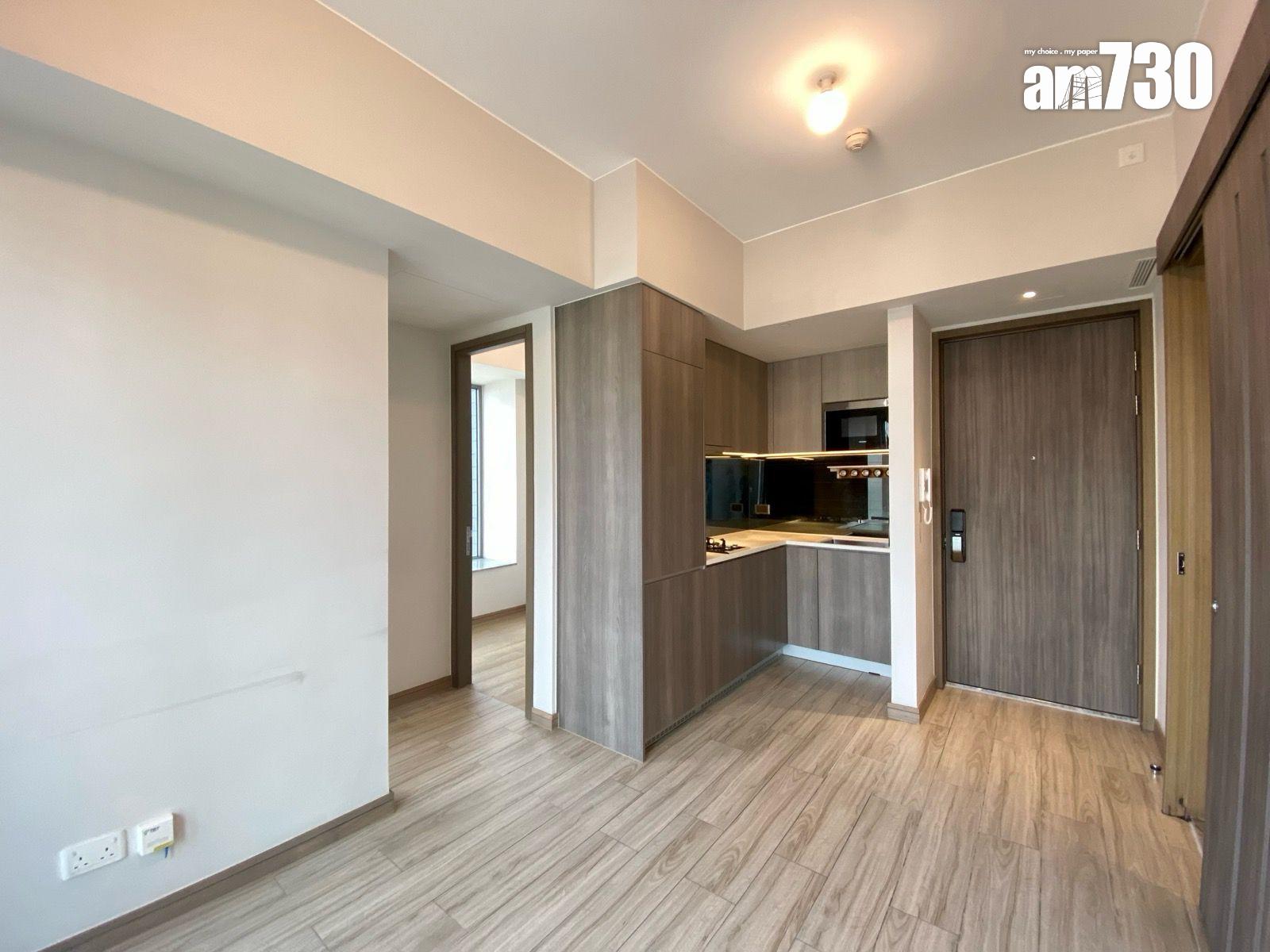 南昌一號中層D室,實用面積約418方呎,採三房一廁間隔,望開揚市景。(代理提供)