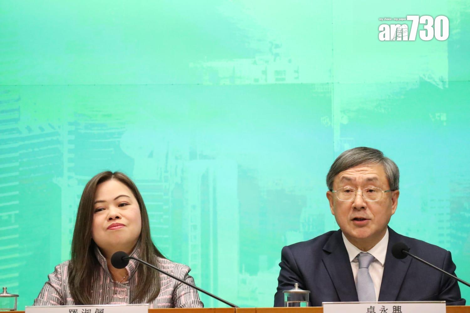 政務司副司長卓永興聯同文化體育及旅遊局局長羅淑佩公布發展旅遊熱點工作組將推行的項目 (鍾式明攝)