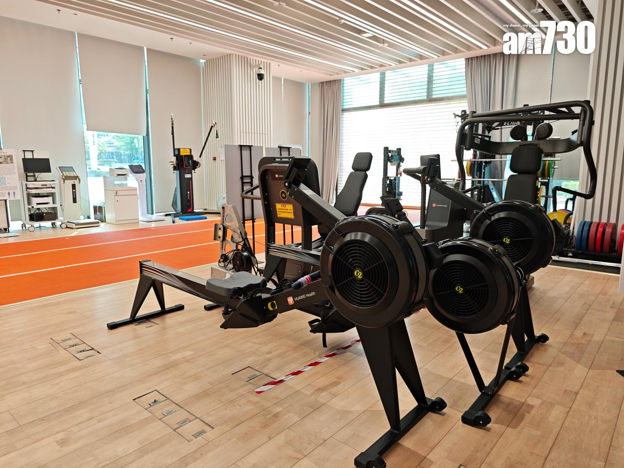 專用作划船機訓練、健身運動的測試區。