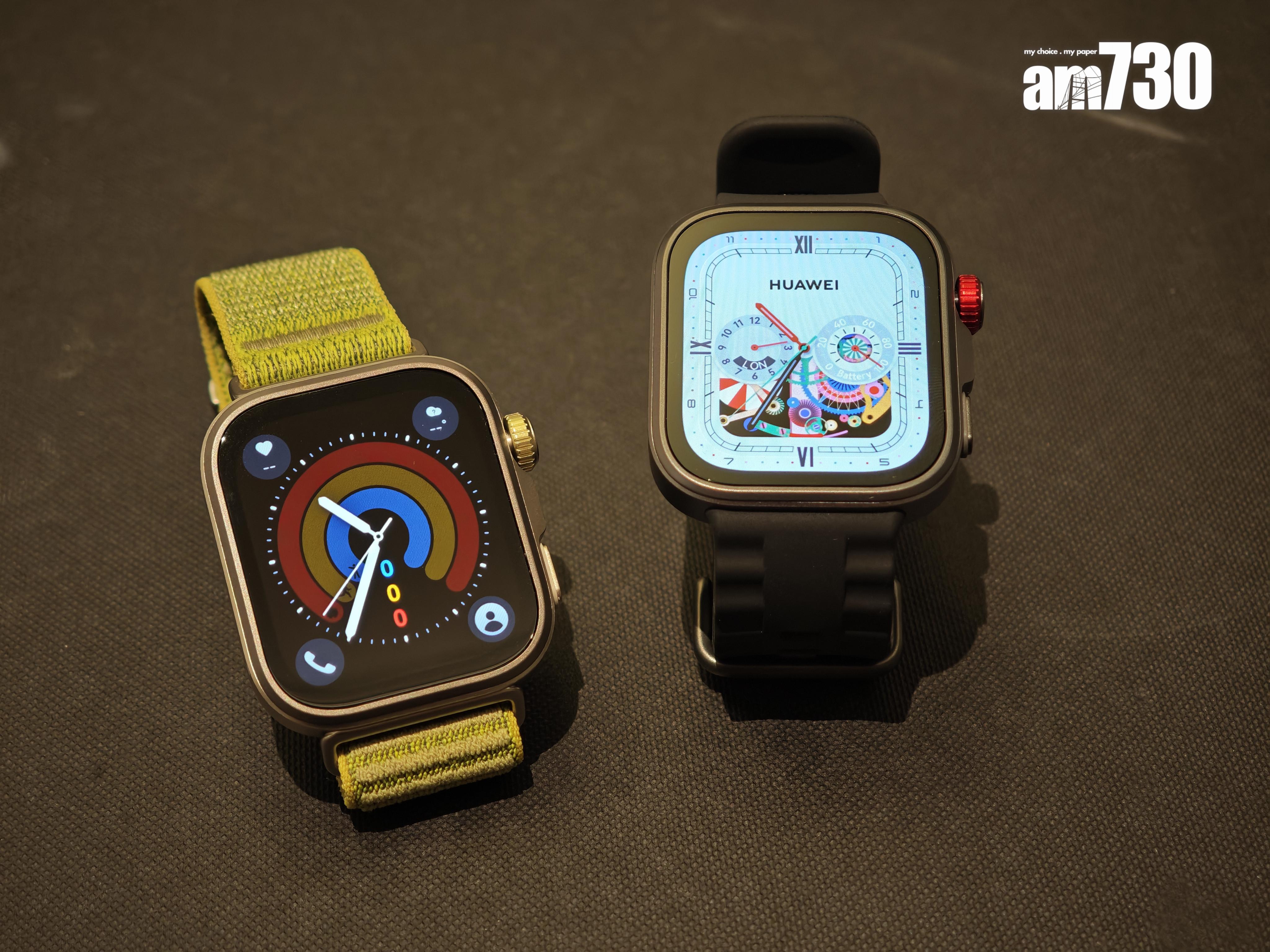 HUAWEI Watch Fit 4 Pro的綠色(左)及黑色(右)。