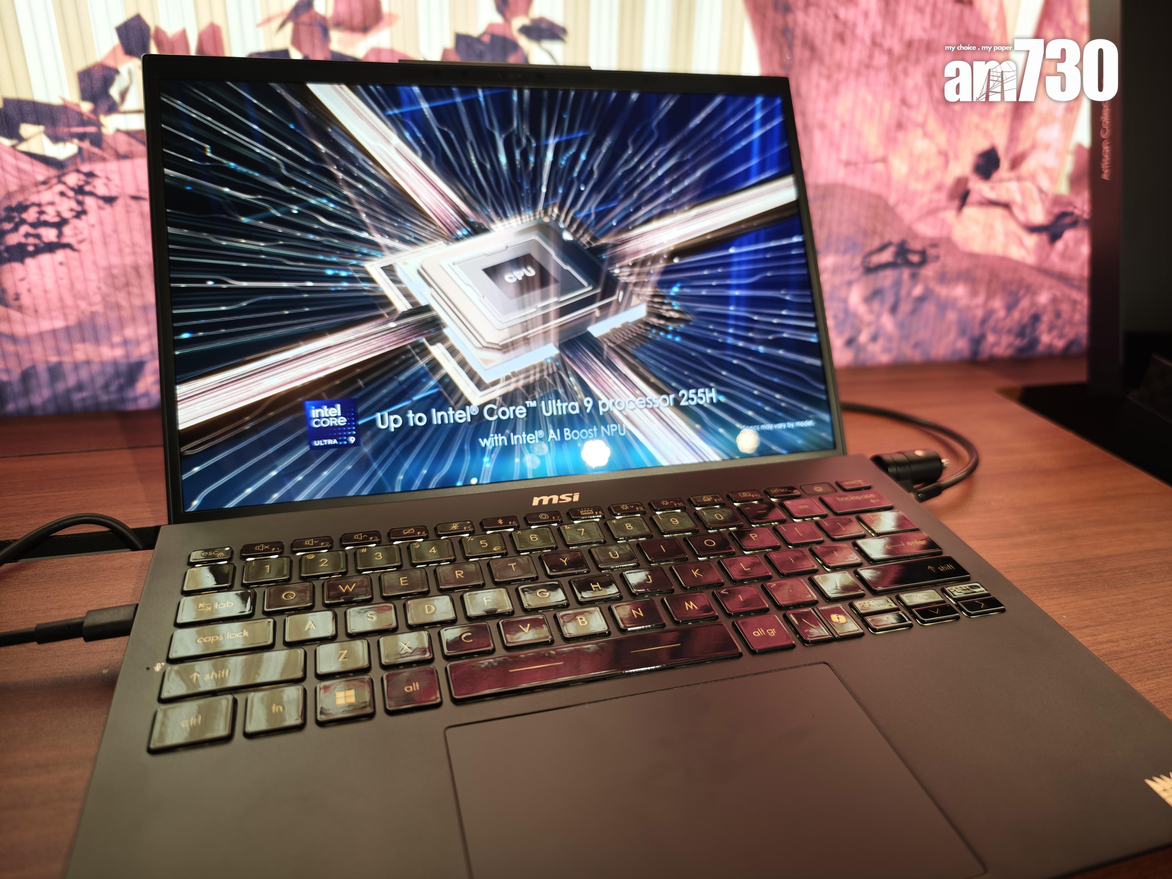 COMPUTEX 2025|MSI Prestige 13 AI+浮世繪特仕版的透明鍵盤亦相當特別。