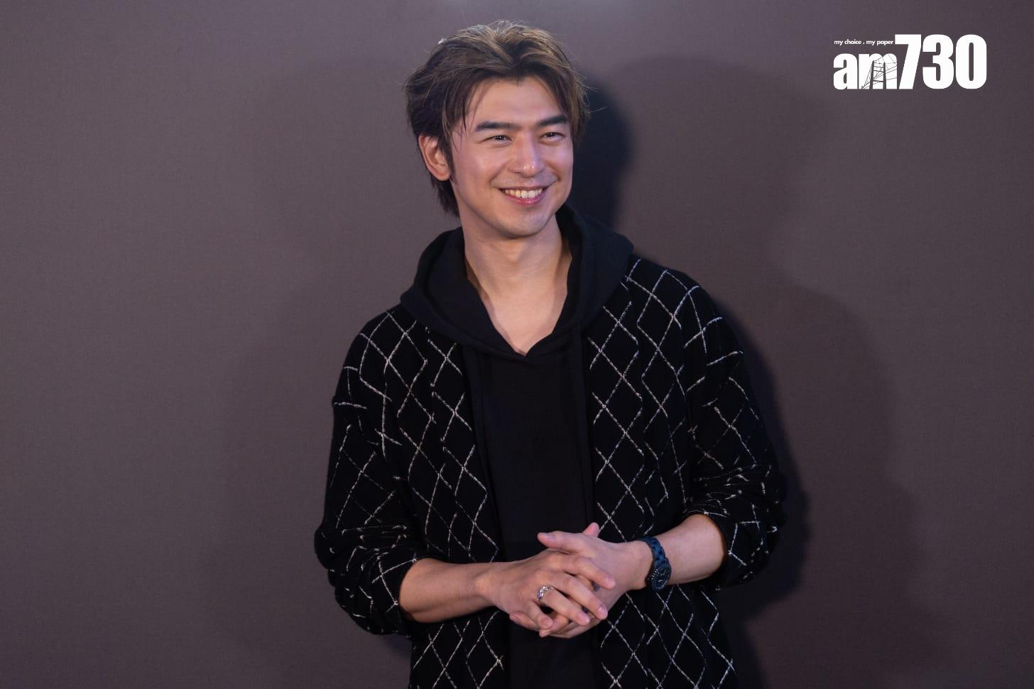 陳柏霖以品牌大使身份出席尖沙咀鐘樓舉辦的品牌慶祝派對,非常親民,表情多多。(蘇文傑攝)