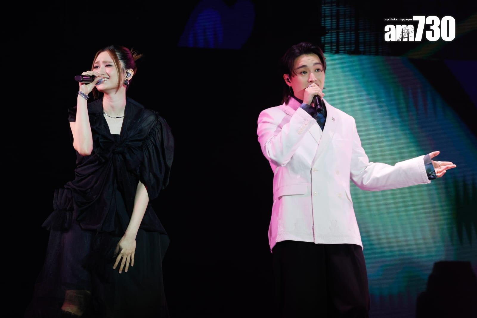 Jer柳應廷和黃妍獻唱多首方大同作品,作為致敬。(蘇文傑攝)