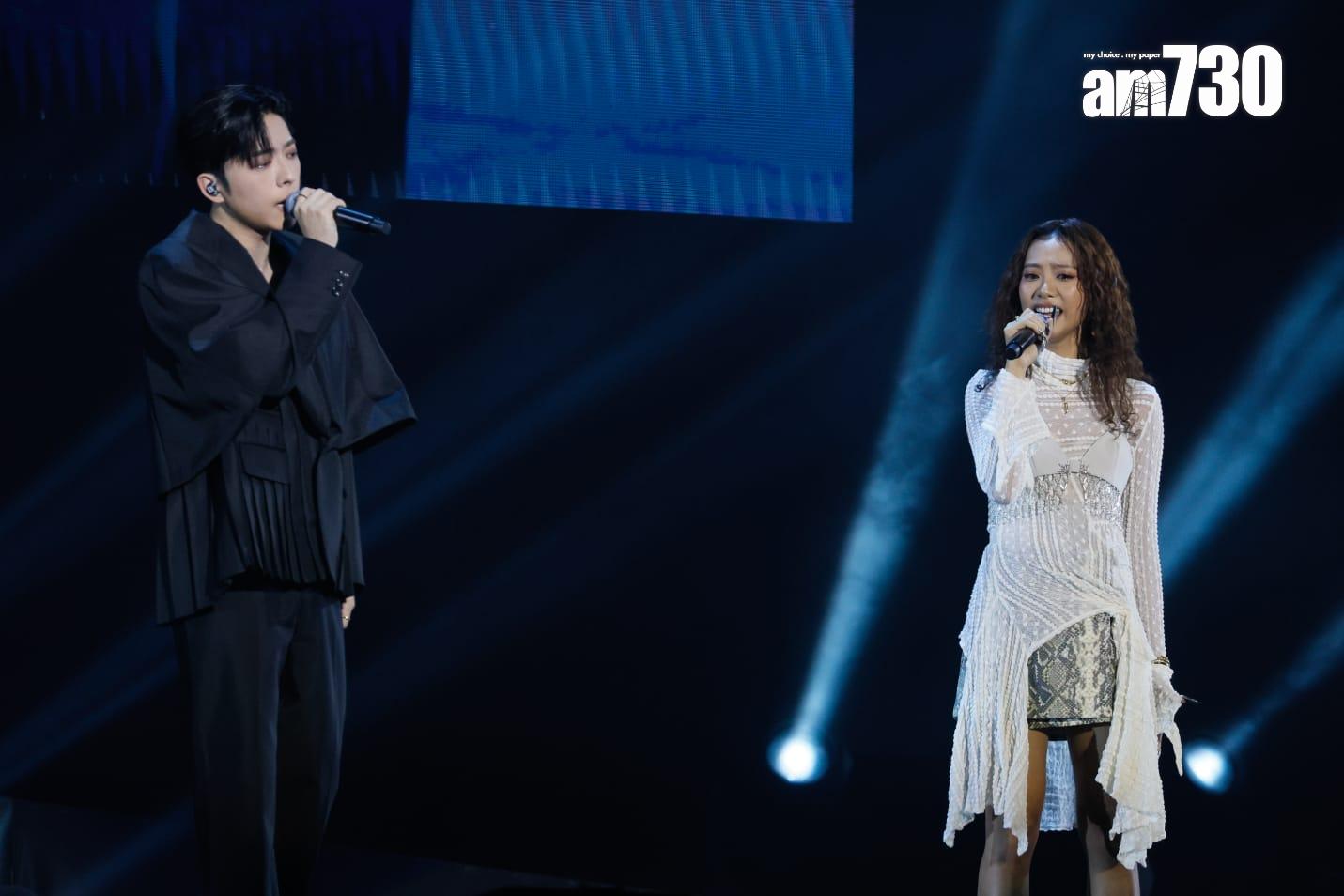 呂爵安與JACE和洪嘉豪合唱《漸漸我們》。(蘇文傑攝)