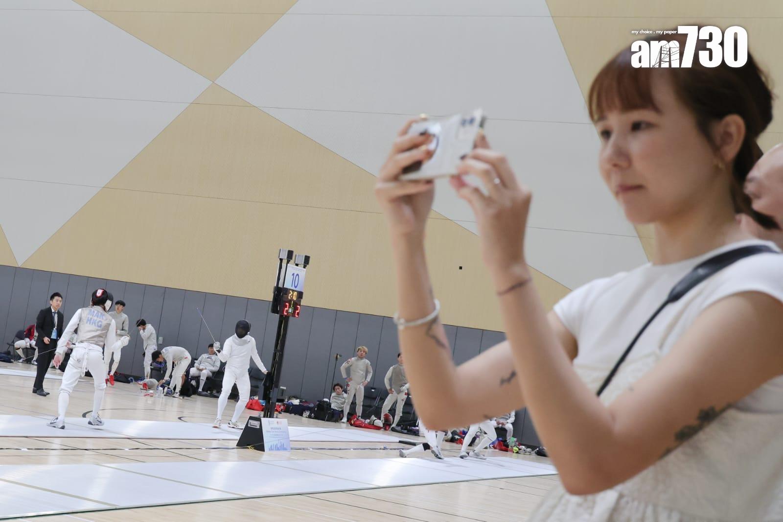 啟德體育園辦全運會劍擊測試賽。(吳康琦攝)