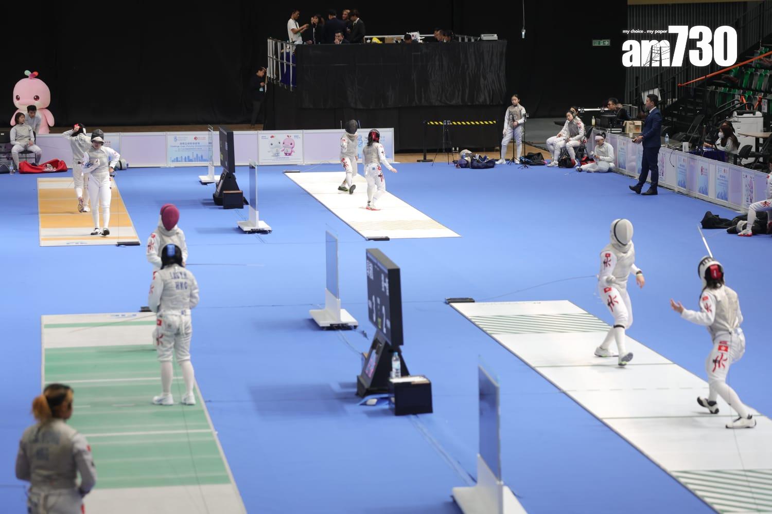 啟德體育園辦全運會劍擊測試賽。(吳康琦攝)