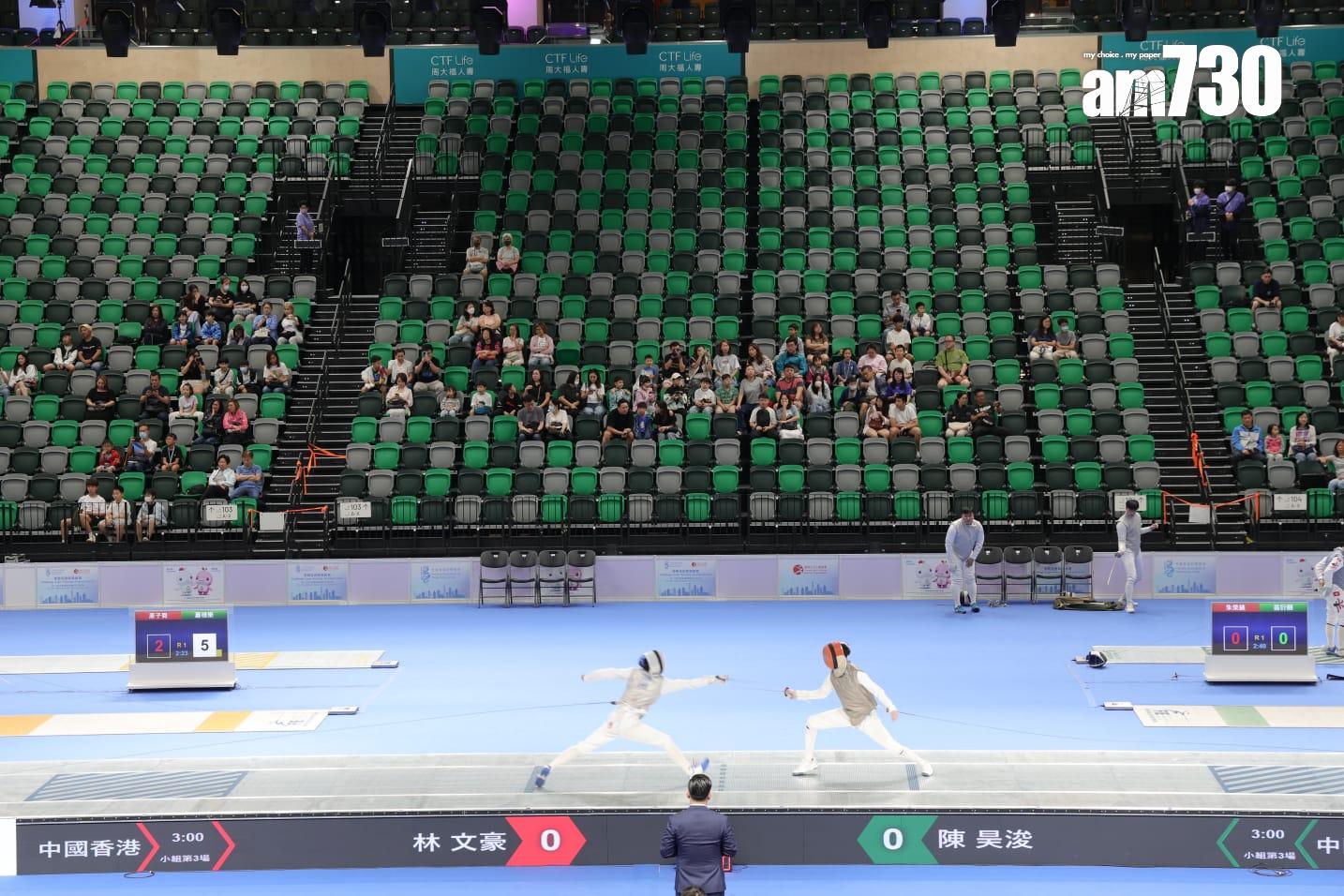 啟德體育園辦全運會劍擊測試賽。(吳康琦攝)