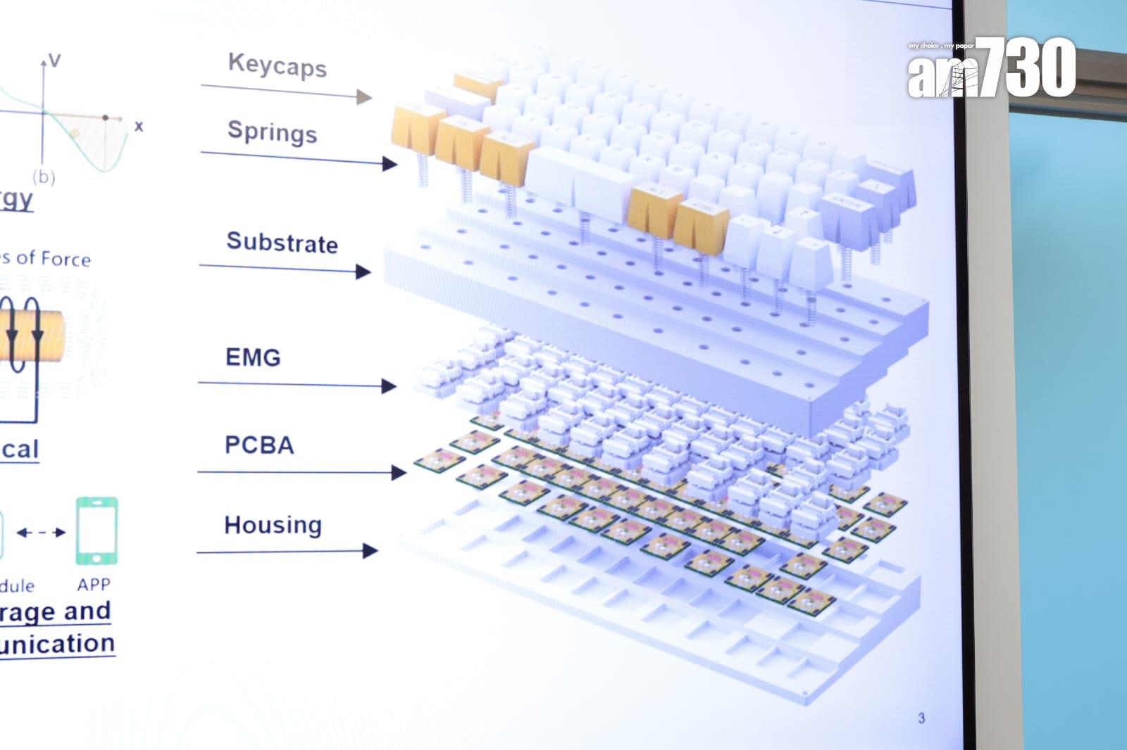 中大研發無電池無線鍵盤。(吳康琦攝)