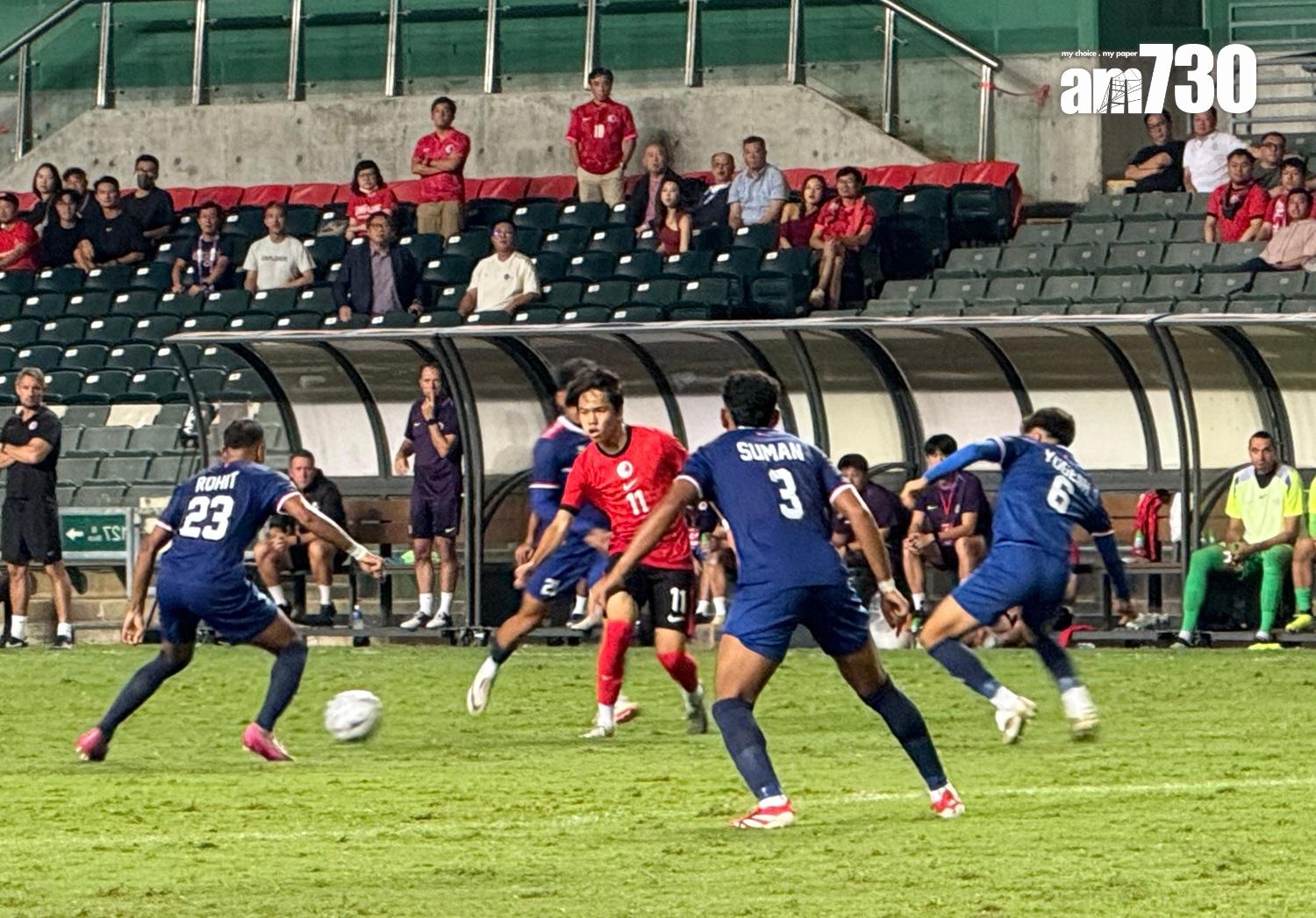 港隊的吳宇曦在左路造成威脅。(《am730》記者攝)