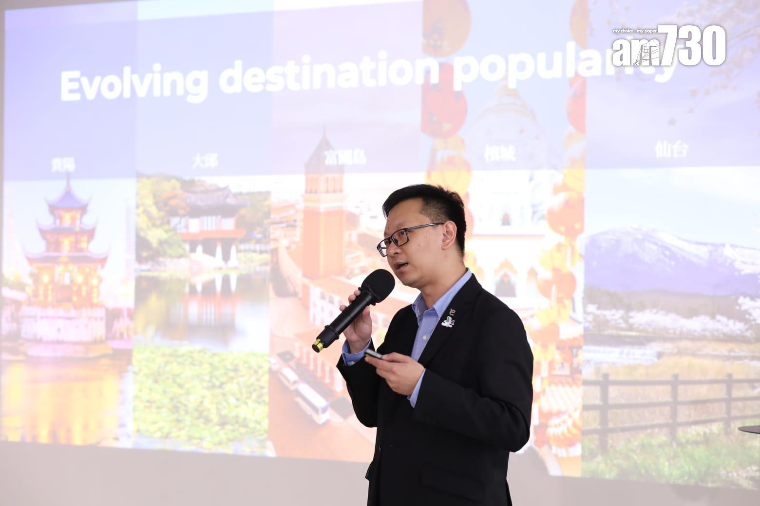 商務總裁王基傑指,香港和大灣區旅客到南韓和越南的需求增加。(鍾式明攝)