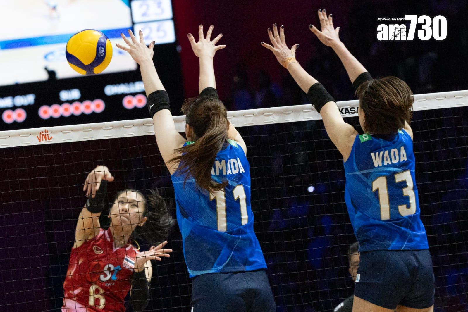 日本女排以3:2反勝泰國。(蘇文傑攝)