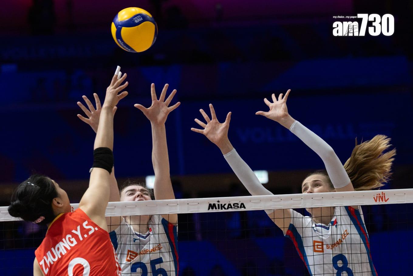 中國女排在香港站首戰旗開得勝。(蘇文傑攝)