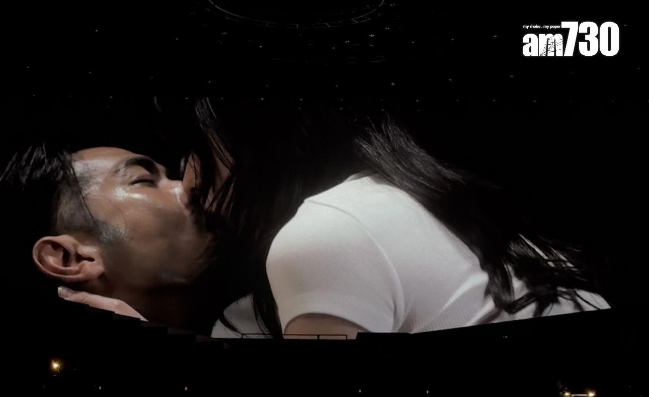 陳漢娜與飾演另一半的馬志威有親熱場面,Hanna騎上男方身上咀嘴,上演約40秒肉緊濕吻。