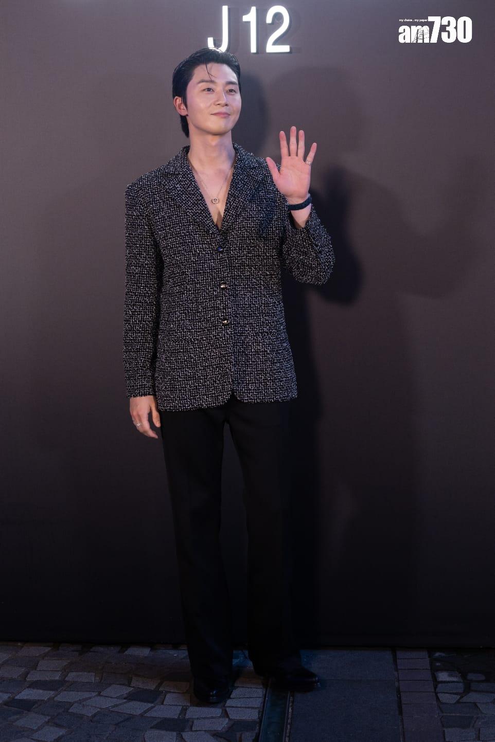 朴敘俊以品牌大使身份現身尖沙咀鐘樓,出席新產品的慶祝派對。(蘇文傑攝)