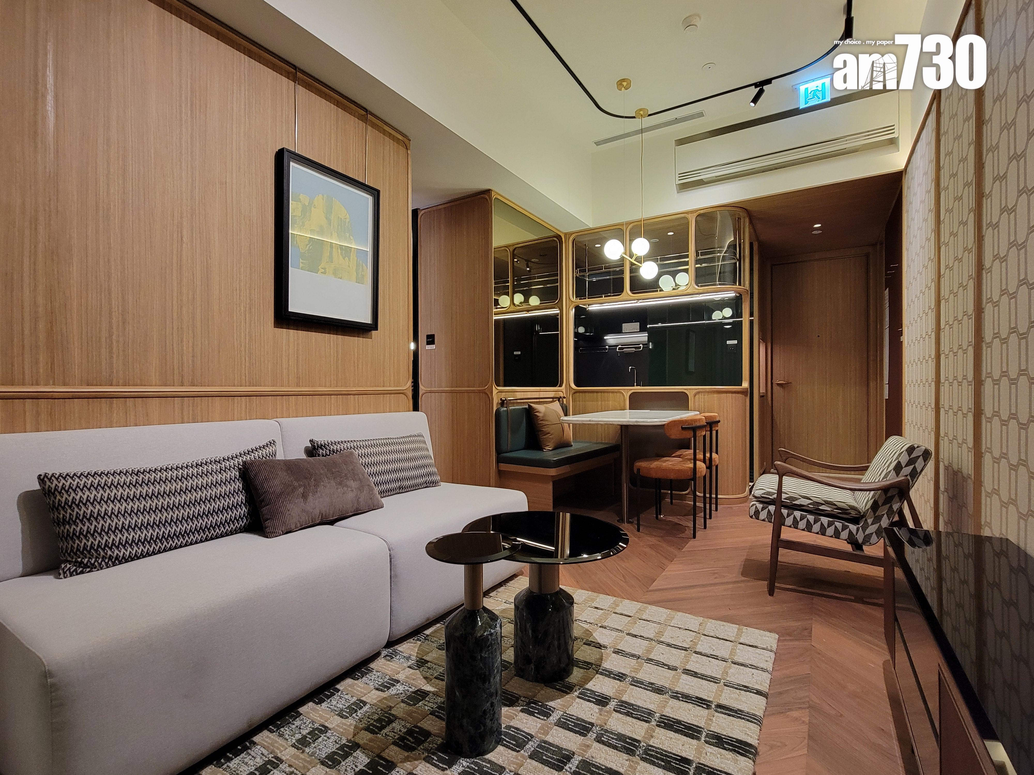 滶晨示範單位|494呎連家具兩房 木系設計深綠色主調 (多圖有片)|黃竹坑新盤