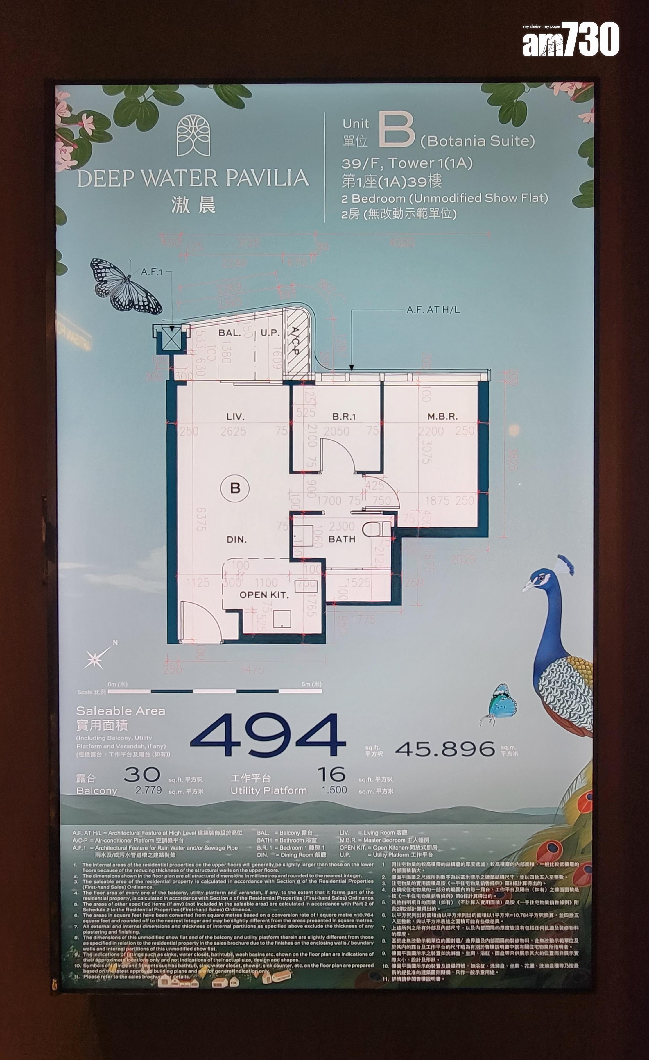 滶晨示範單位|494呎連家具兩房 木系設計深綠色主調 (多圖有片)|黃竹坑新盤