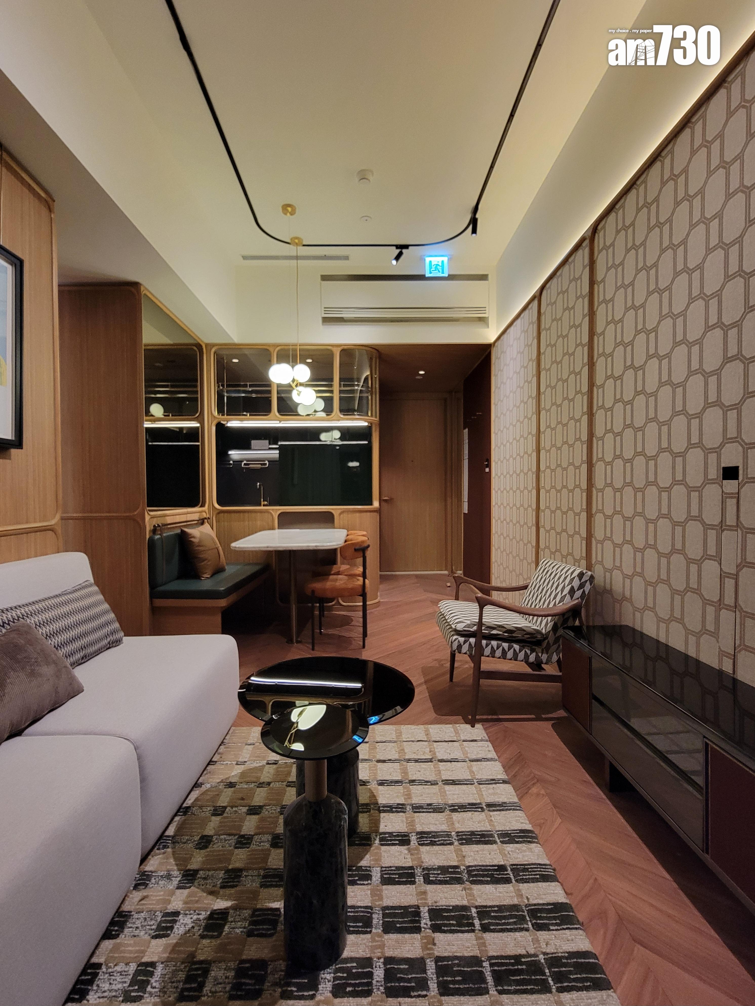 滶晨示範單位|494呎連家具兩房 木系設計深綠色主調 (多圖有片)|黃竹坑新盤