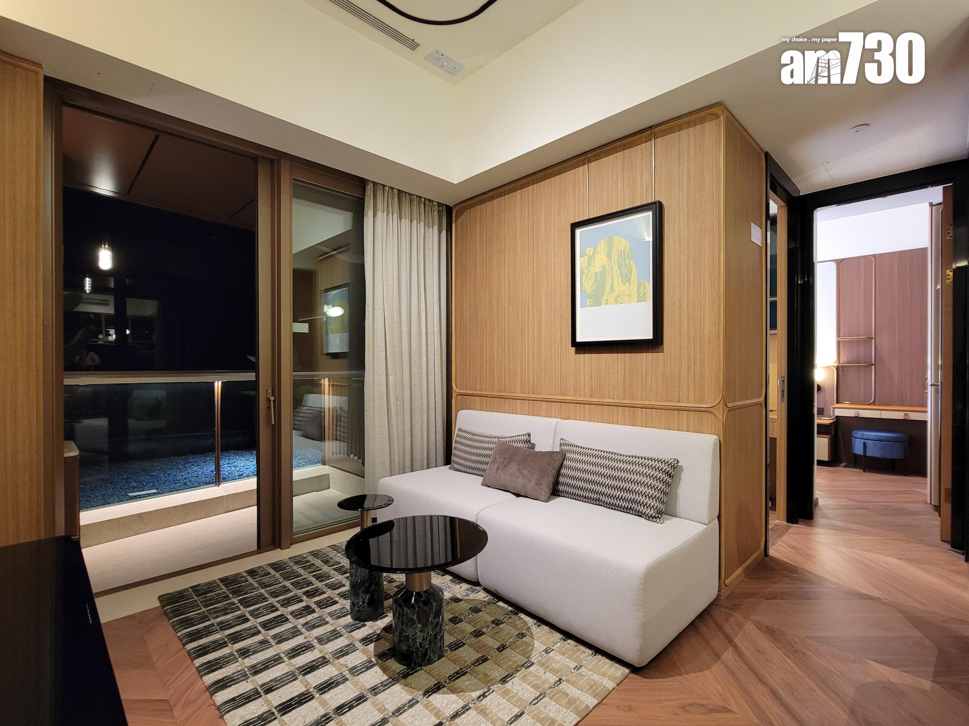 滶晨示範單位|494呎連家具兩房 木系設計深綠色主調 (多圖有片)|黃竹坑新盤