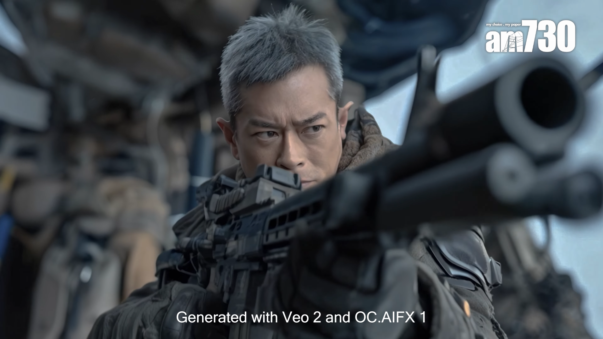 古天樂利用Veo模型測試影片截圖。