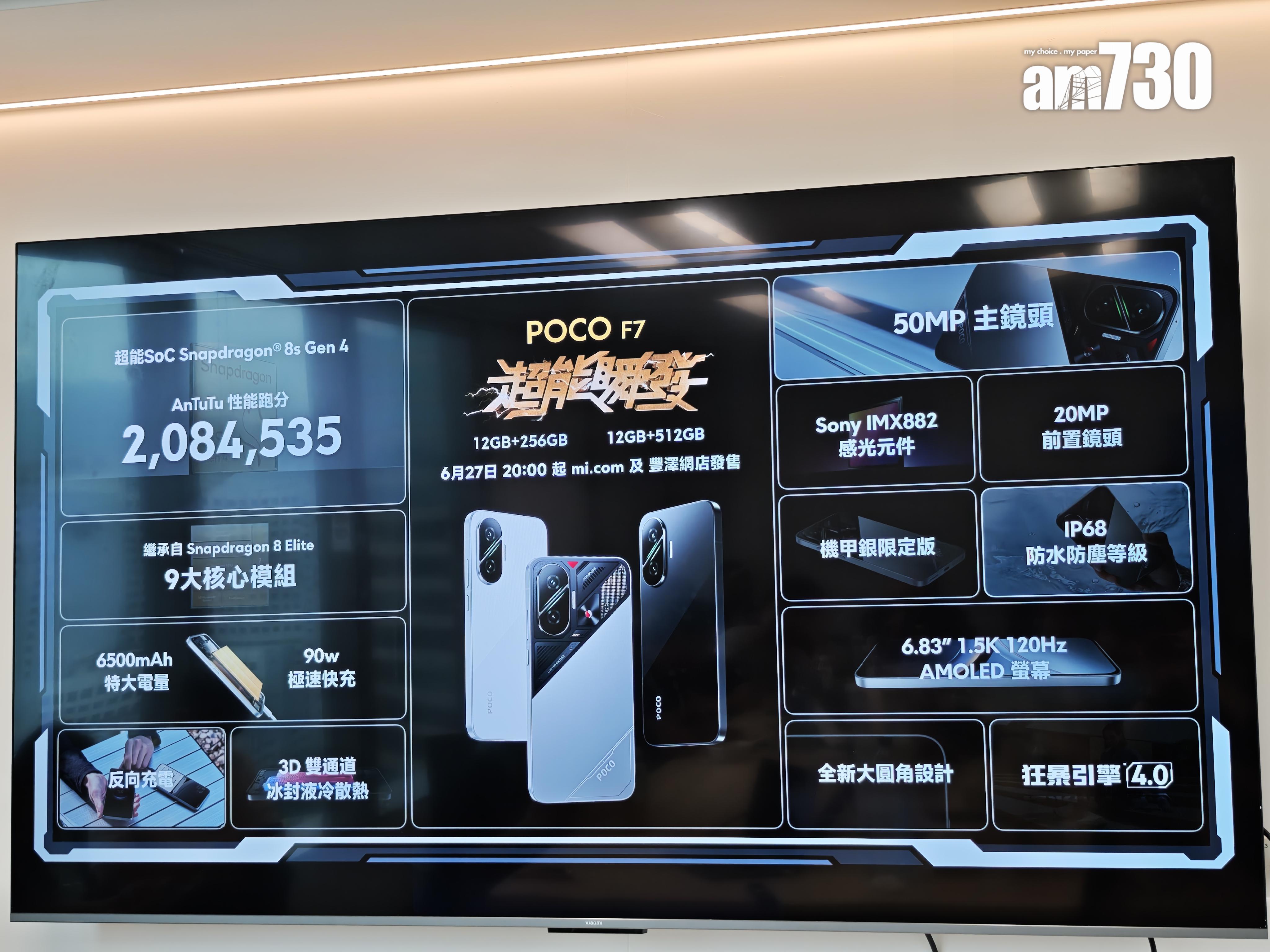 POCO F7賣點一覽。