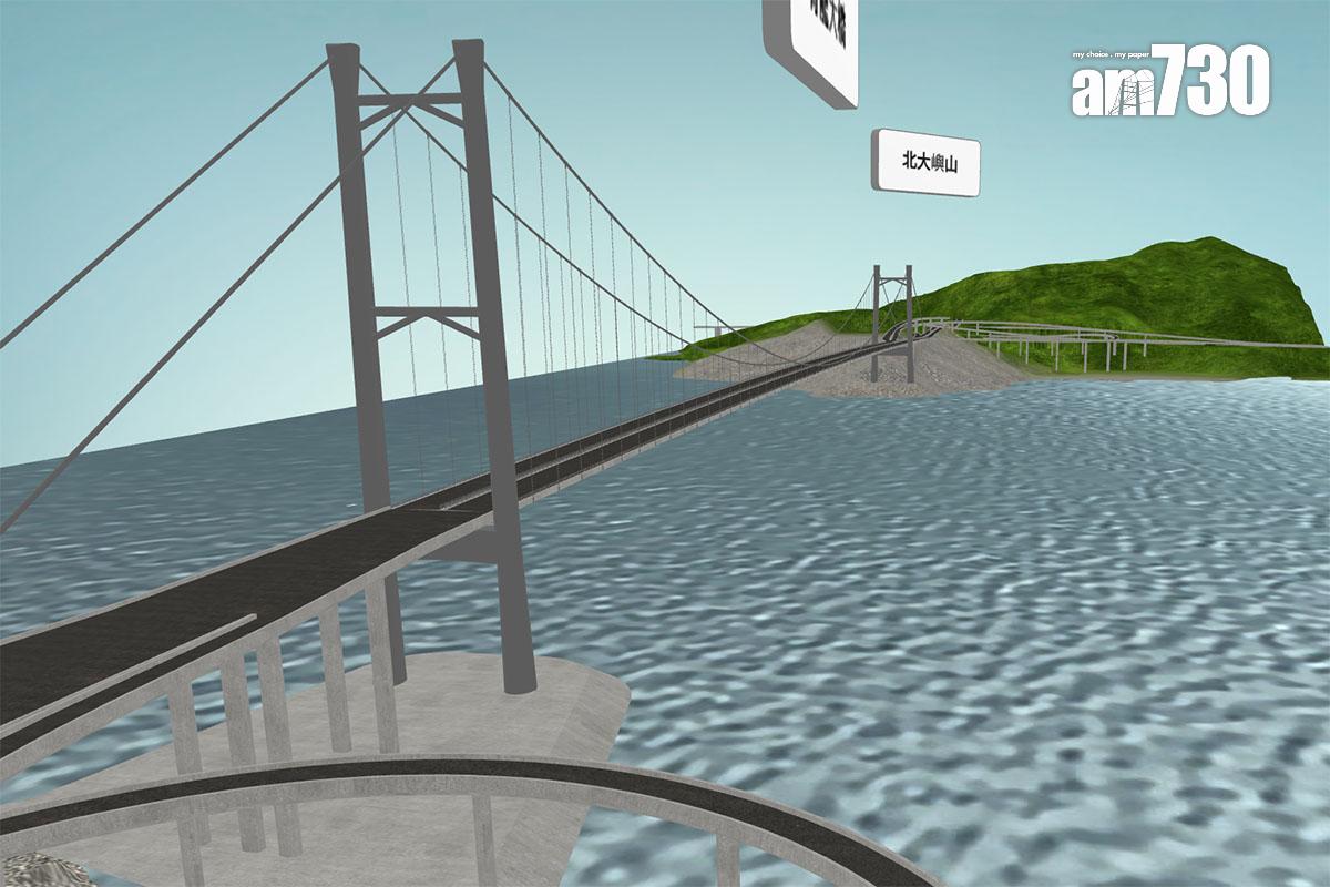 路政署指,「H」字型塔身代表「Hong」、橋塔的「K」字型橫架代表「Kong」。(十一號幹線工程網站截圖)