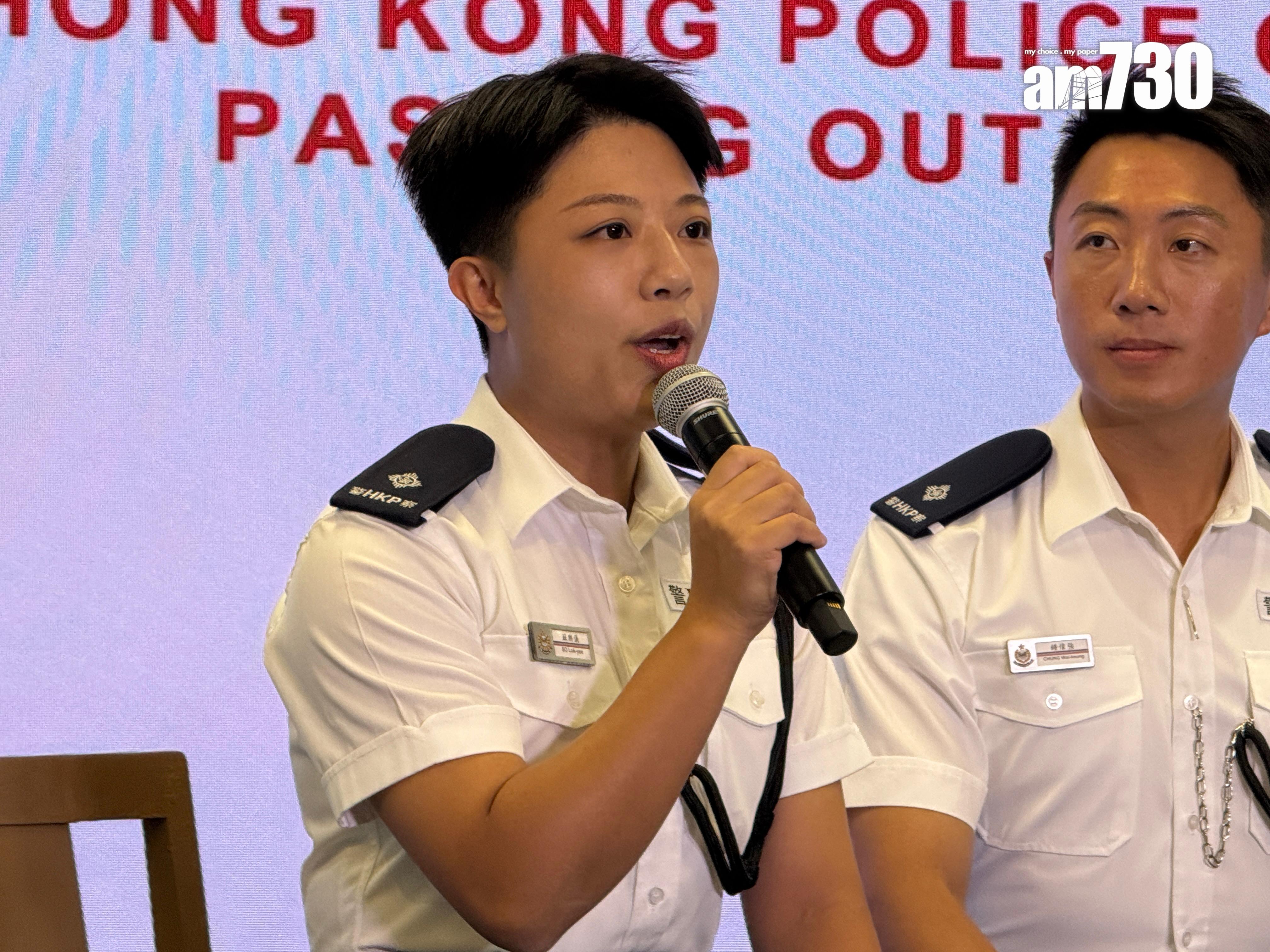 督察蘇樂儀(Zoe)加入警隊前是從事精神科護士。(鄧昊輝攝)