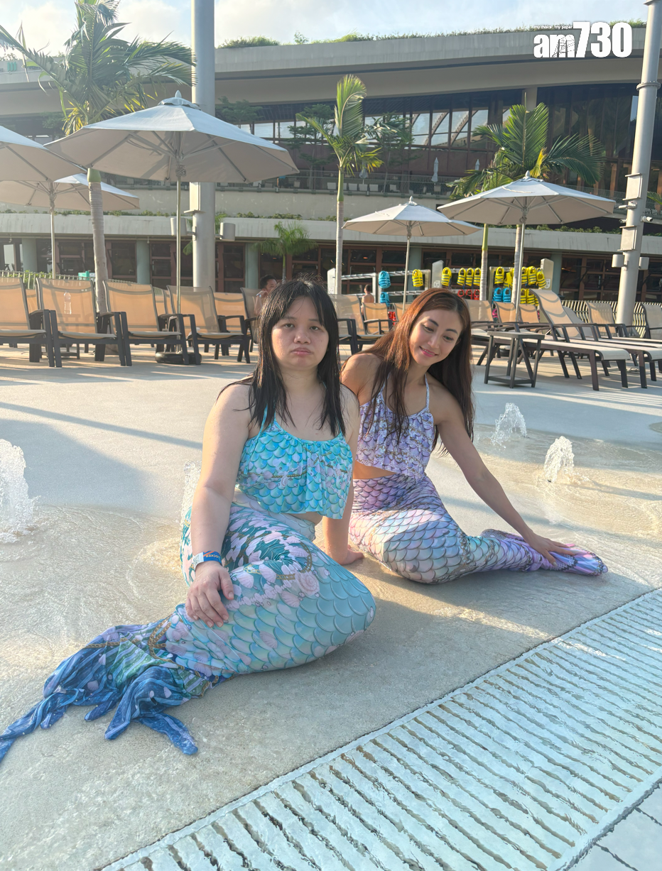 黃榕表示第一次着美人魚泳衣。 (娛樂組攝)