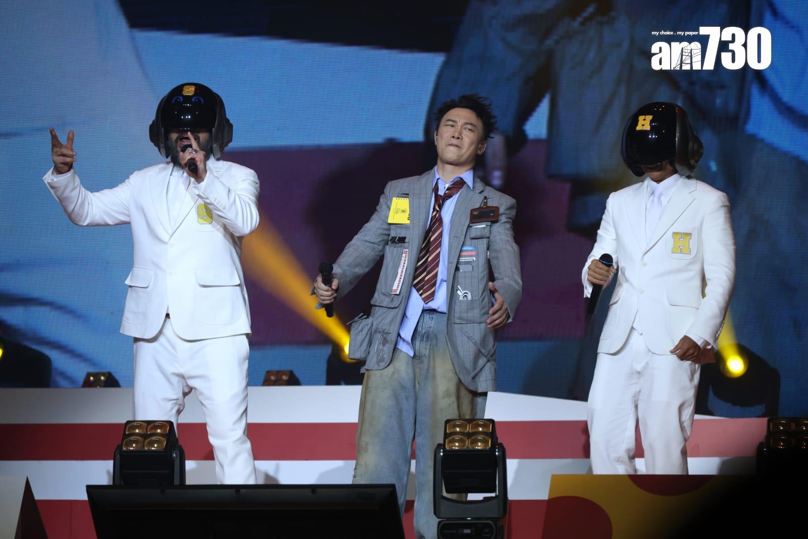 Eason和軟硬在亞博的《香港麥當勞50週年 i'm lovin' it音樂會》,爆笑大合唱。(林俊源攝)