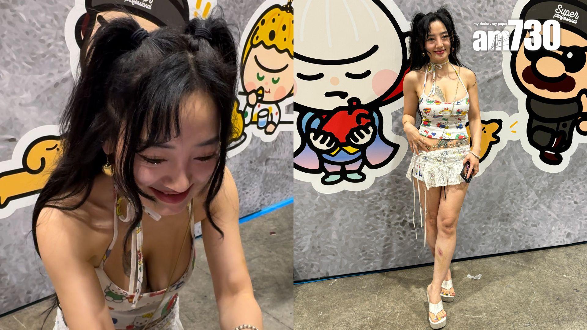 屯門娜娜現身動漫電玩節開幕前活動。 (娛樂組攝)