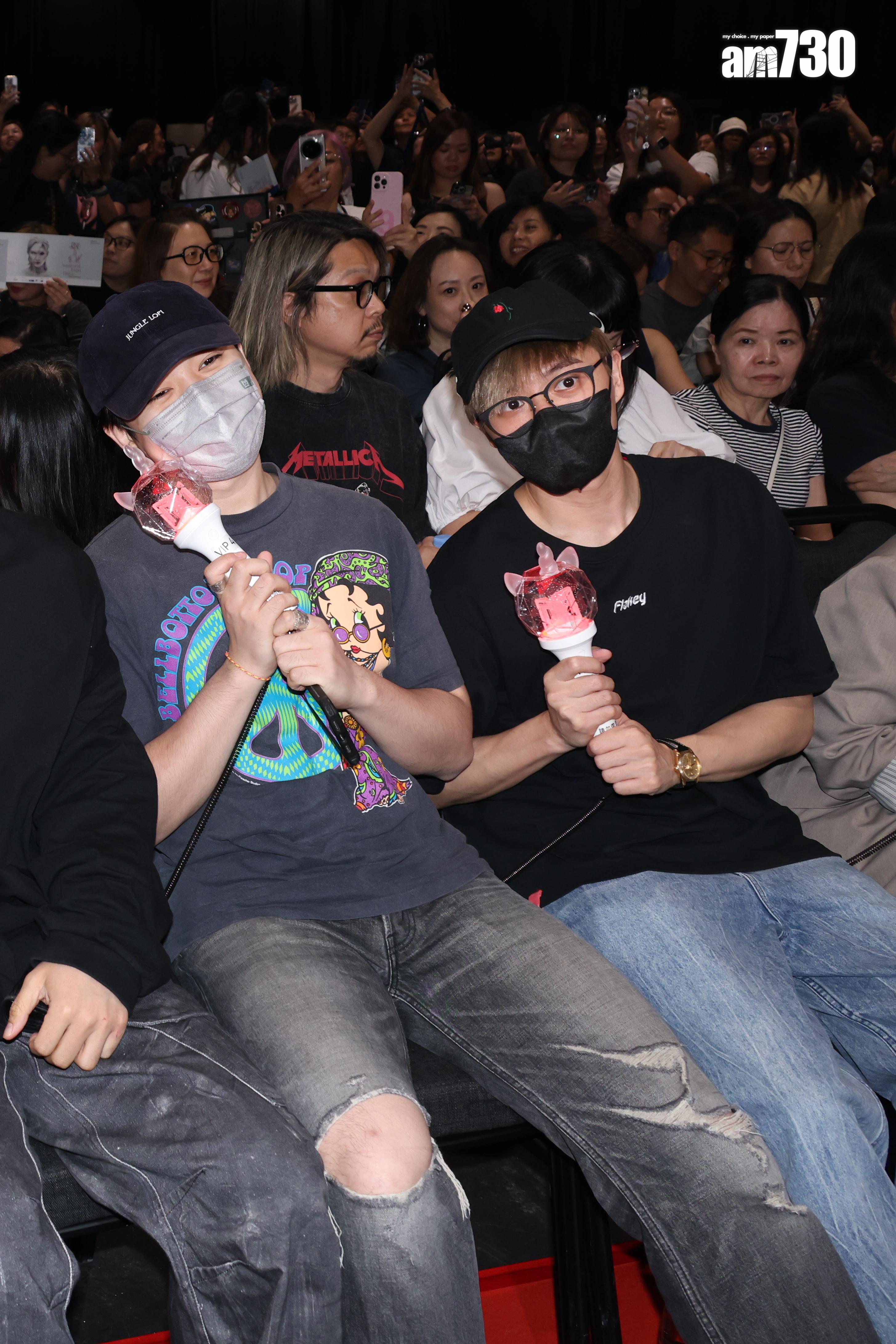 Jer、Frankie和Carl叔叔齊齊捧場支持Jeremy。(林俊源攝)